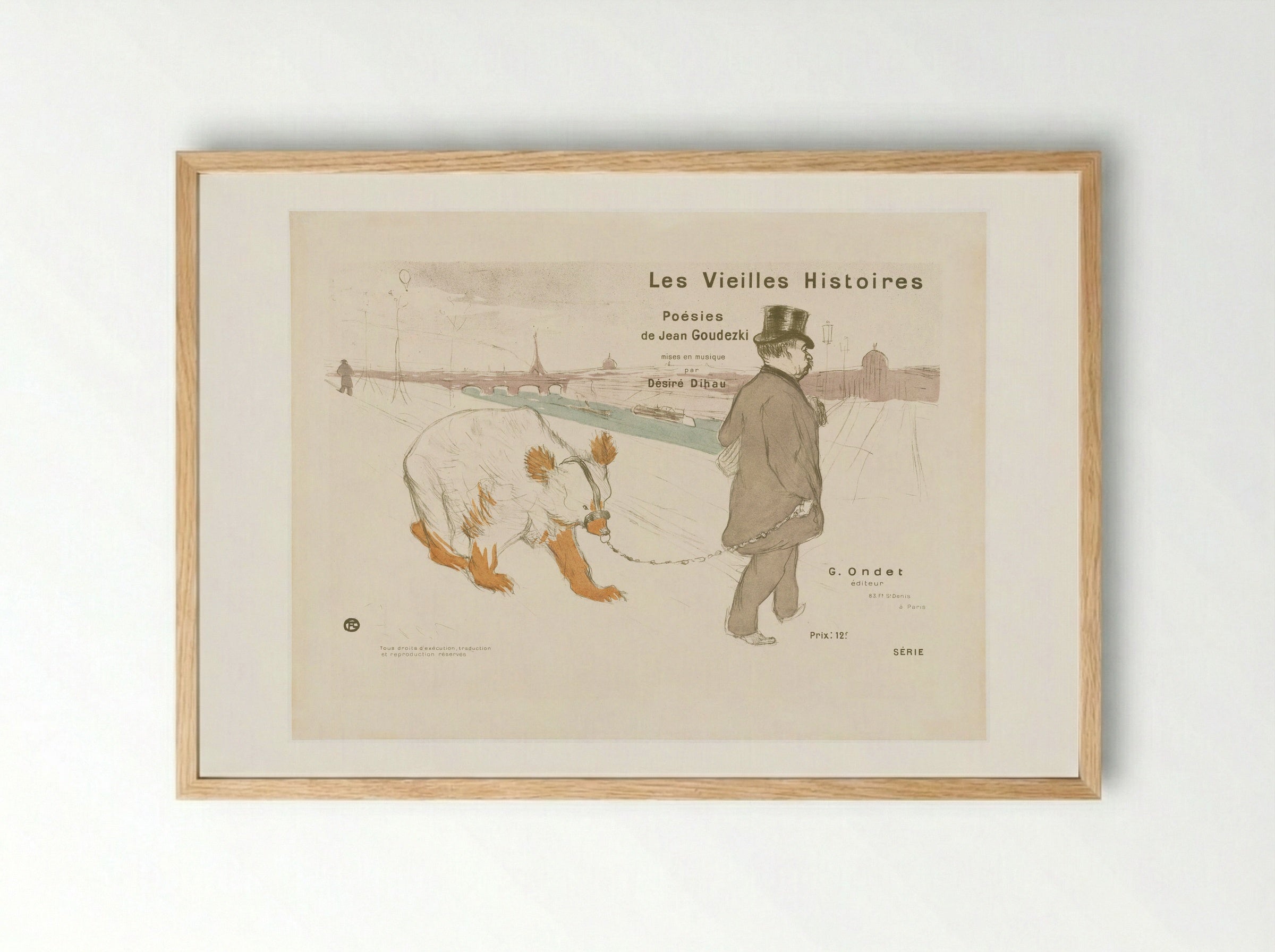 Les Vieilles Histoires, Cover-Frontispiece - Henri de Toulouse-Lautrec - Framed Print Wood