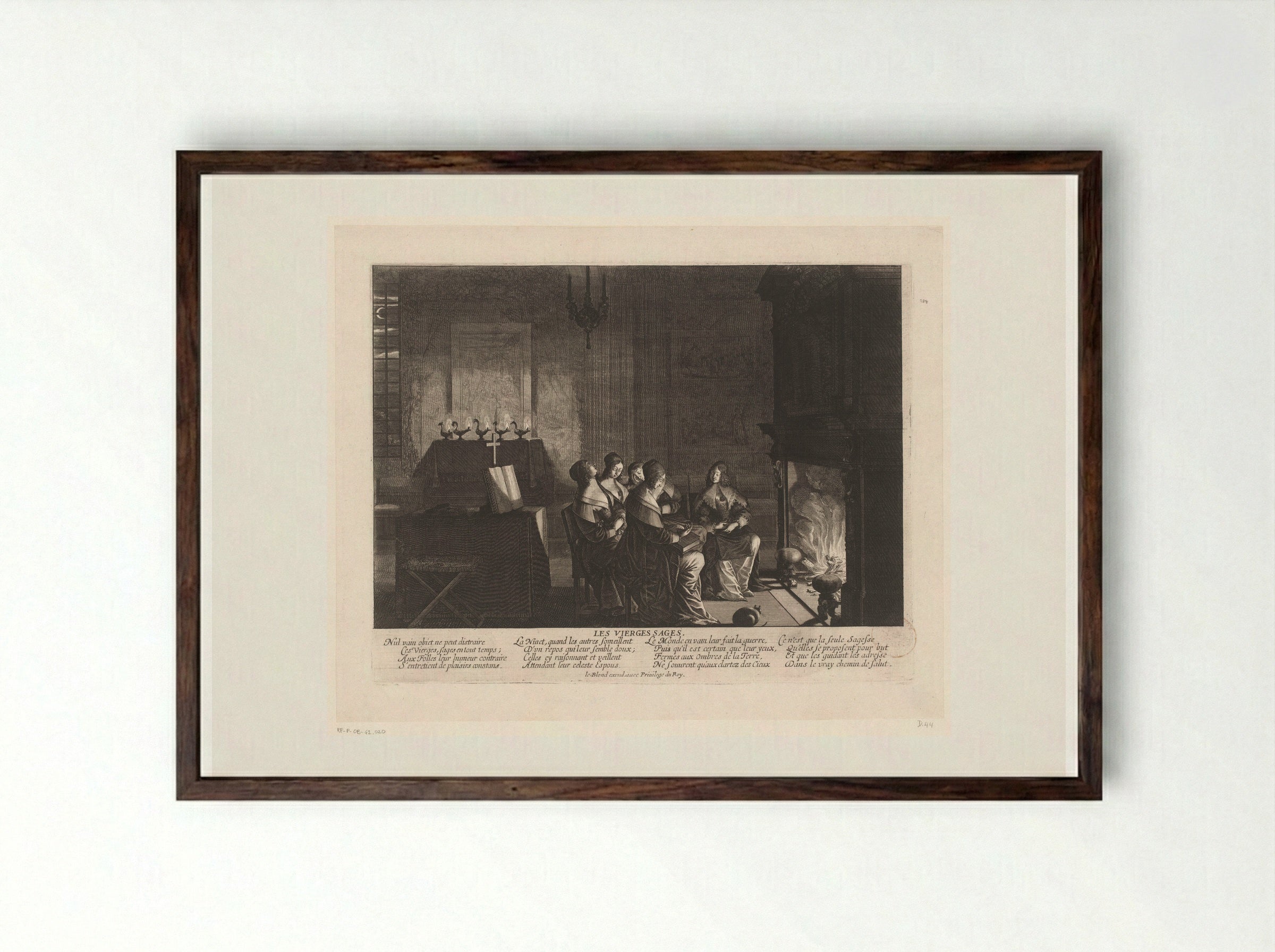 Les Vierges Sages - Abraham Bosse - Framed Print Dark Wood