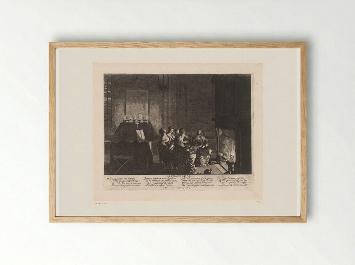 Les Vierges Sages - Abraham Bosse - Framed Print Wood