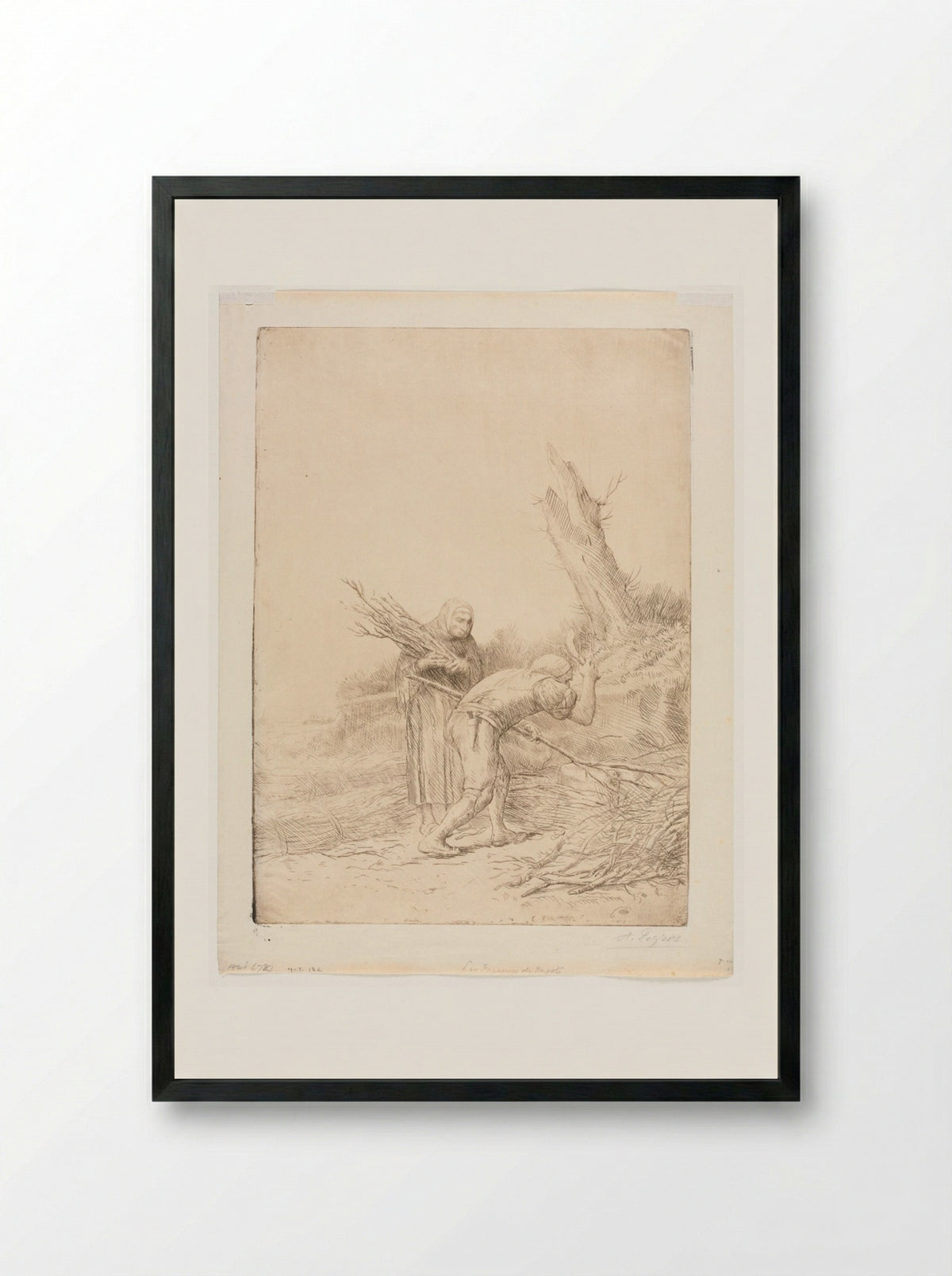 Les faiseurs de fagots - Alphonse Legros - Framed Print Black