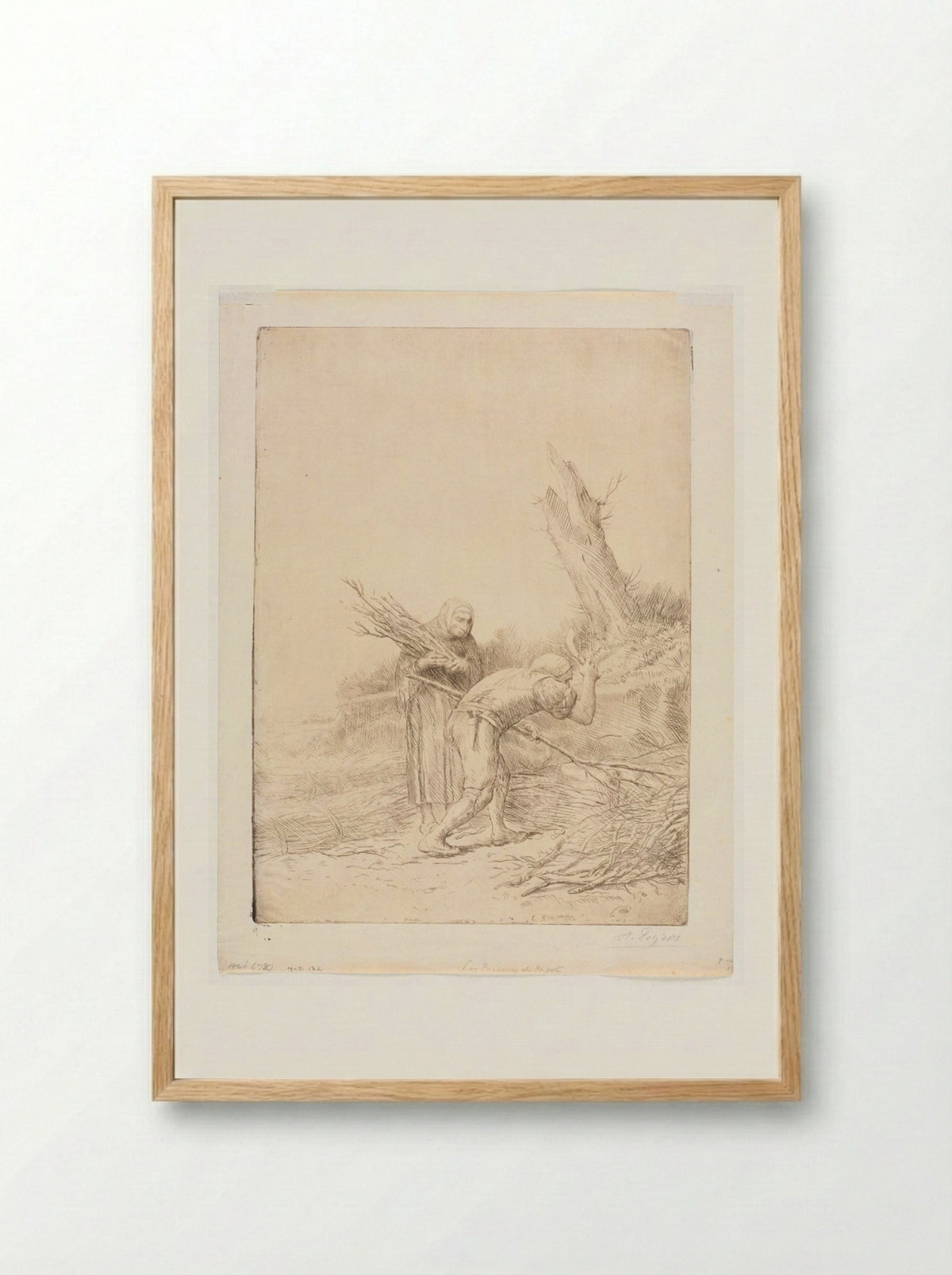 Les faiseurs de fagots - Alphonse Legros - Framed Print Wood