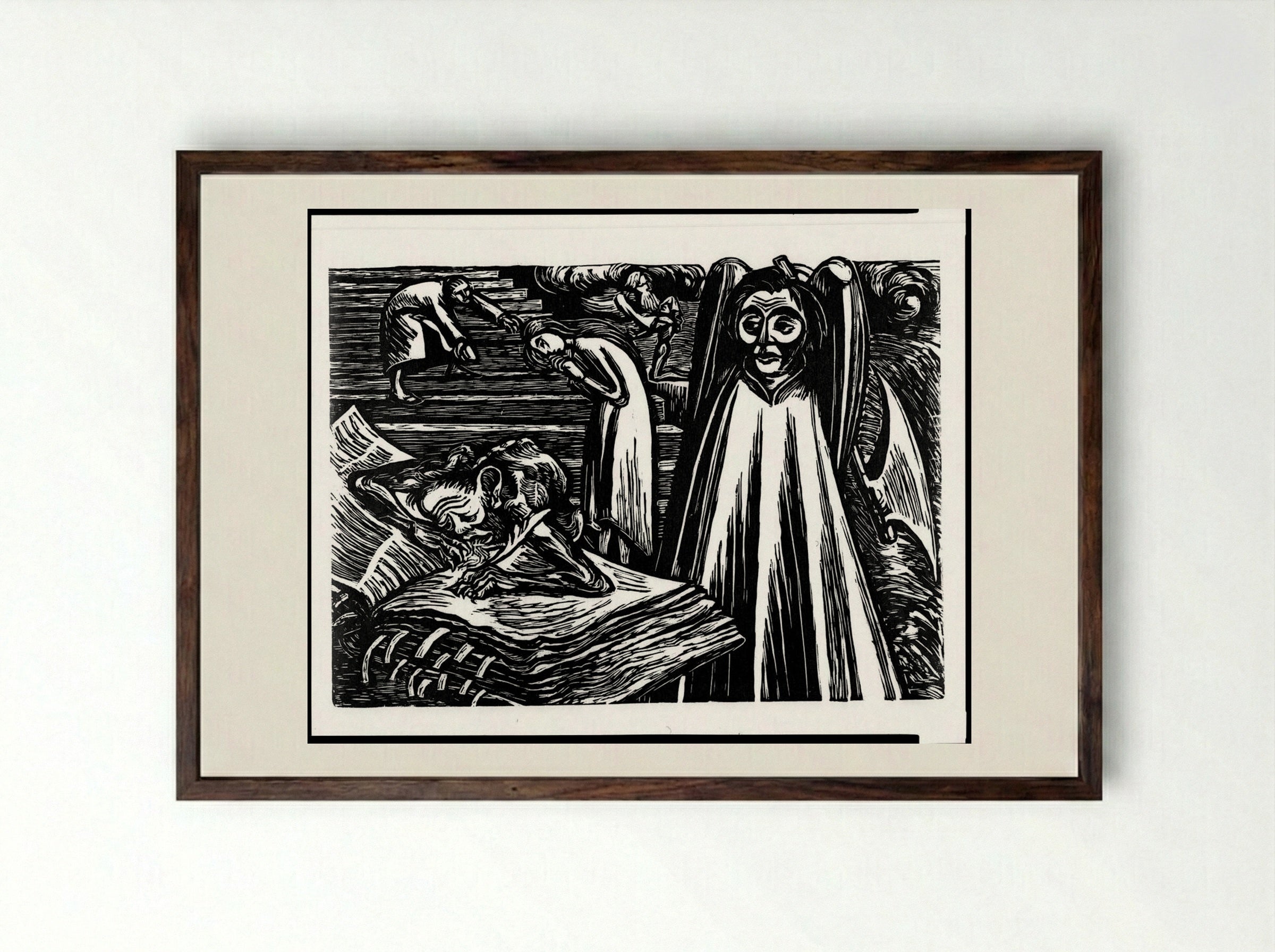 Let All Old Scores be Forgotten - Ernst Barlach - Framed Print Dark Wood