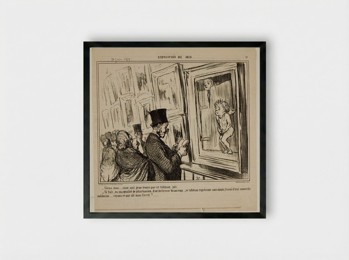 Let's go..., my friend, I do not find this painting pretty... - Honoré-Victorin Daumier - Framed Print Black