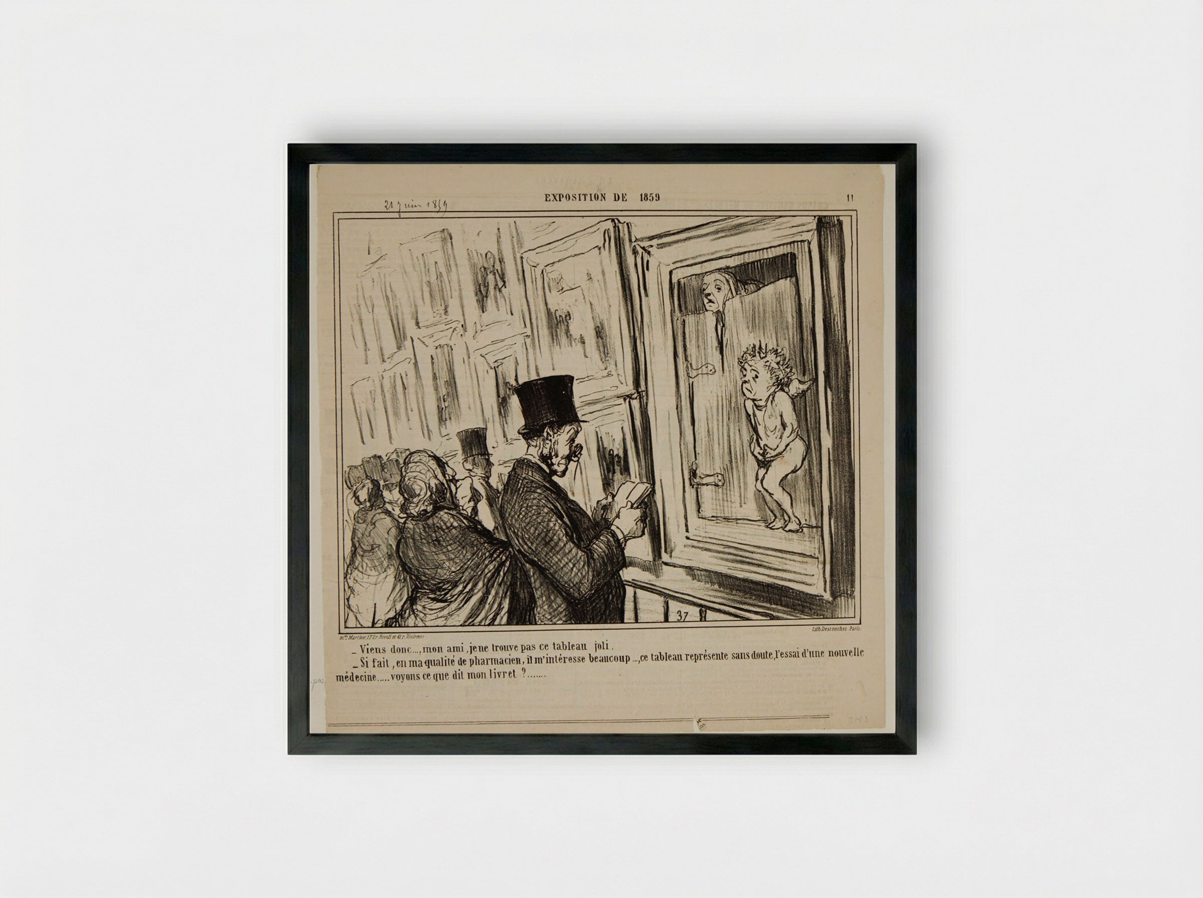 Let's go..., my friend, I do not find this painting pretty... - Honoré-Victorin Daumier - Framed Print Black