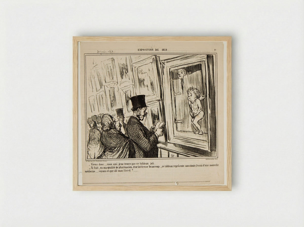 Let's go..., my friend, I do not find this painting pretty... - Honoré-Victorin Daumier - Framed Print Wood