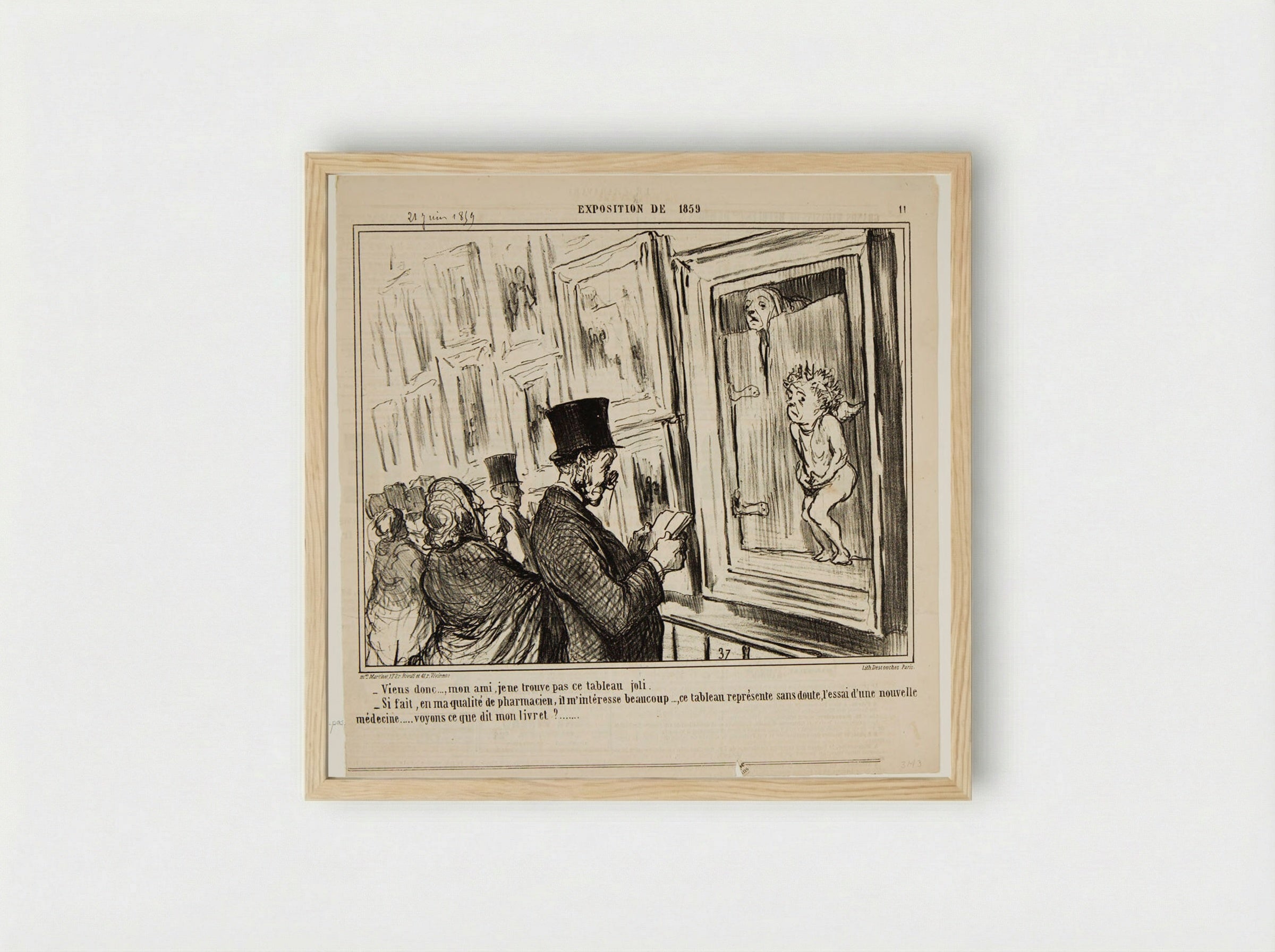 Let's go..., my friend, I do not find this painting pretty... - Honoré-Victorin Daumier - Framed Print Wood