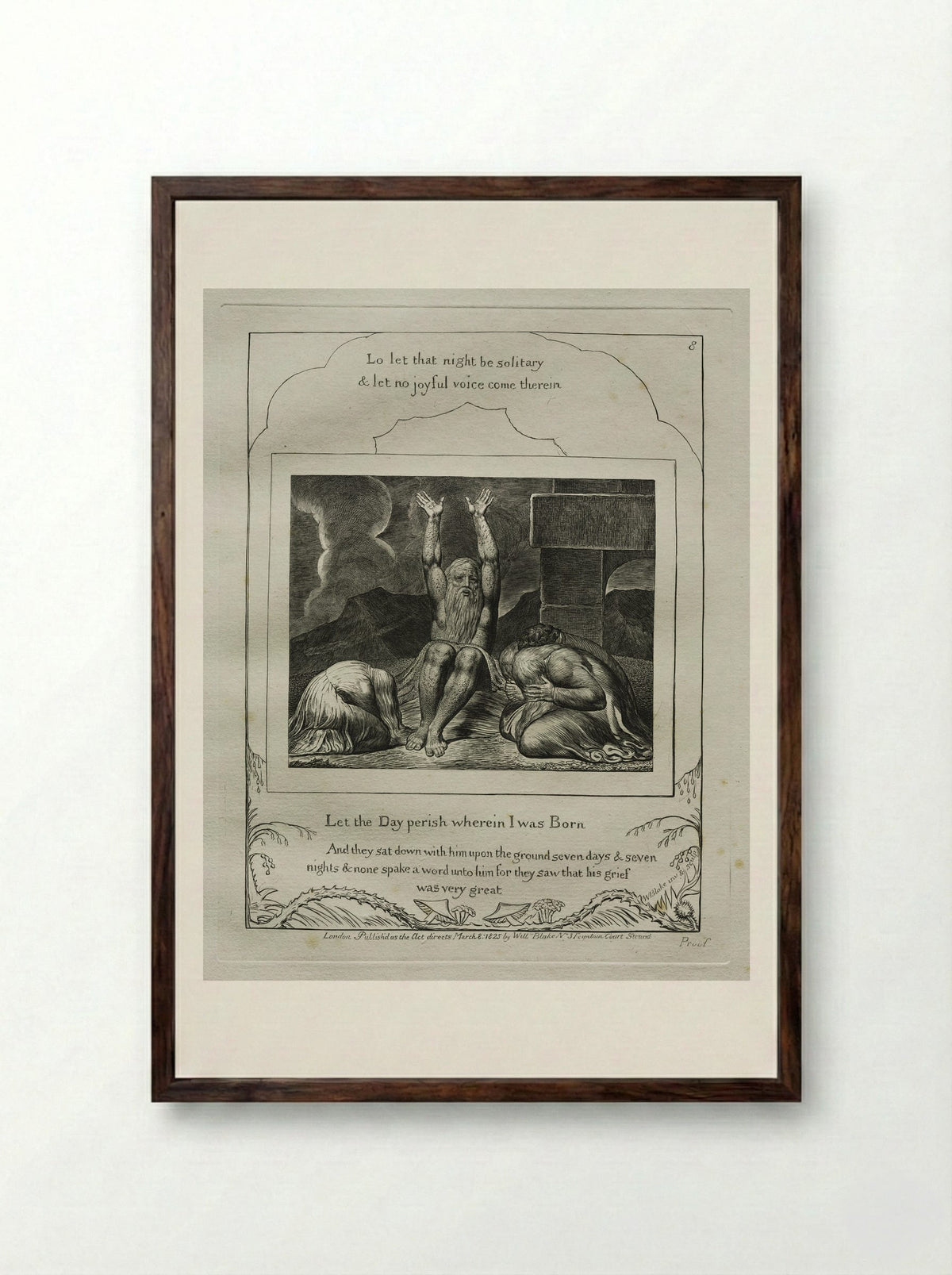 Let the Day Perish Wherein I Was Born - William Blake - Framed Print Dark Wood