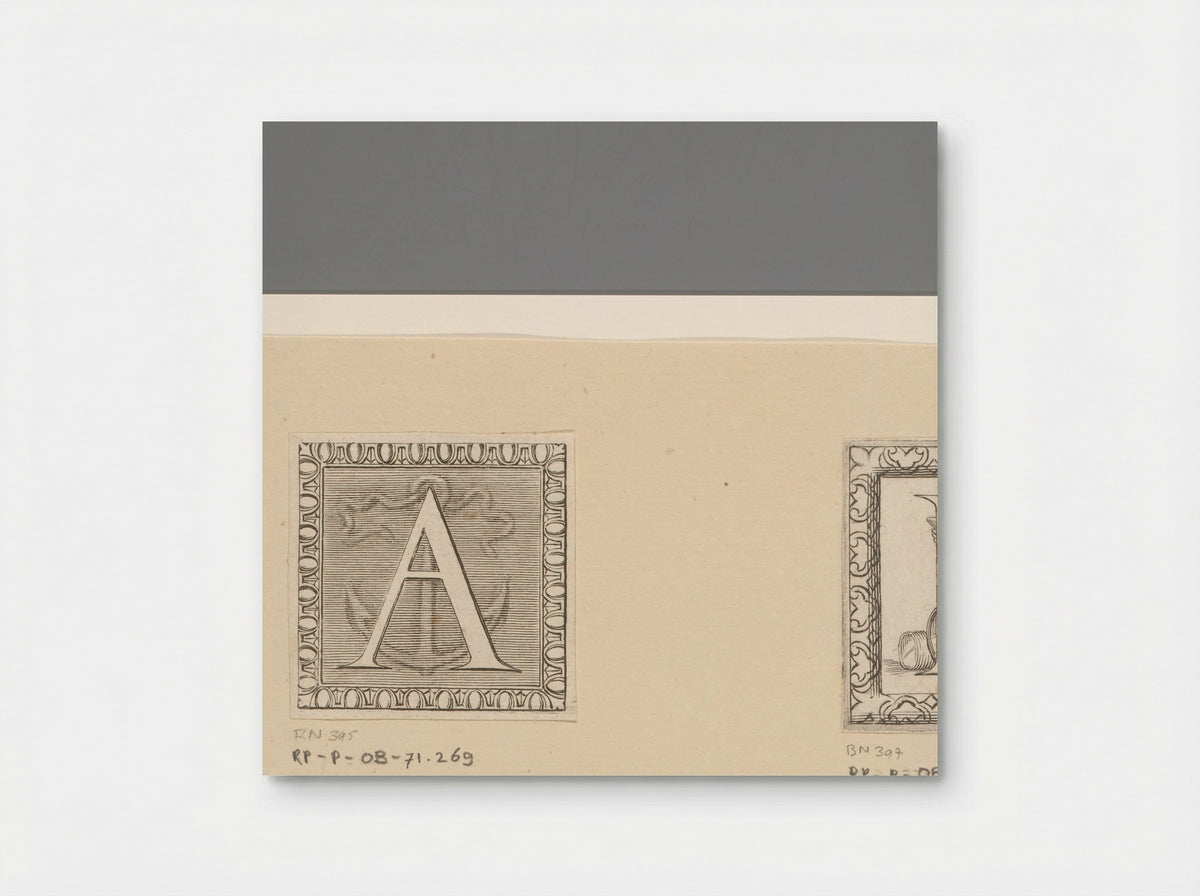 Letter A with Anchor - Claude Mellan - Poster