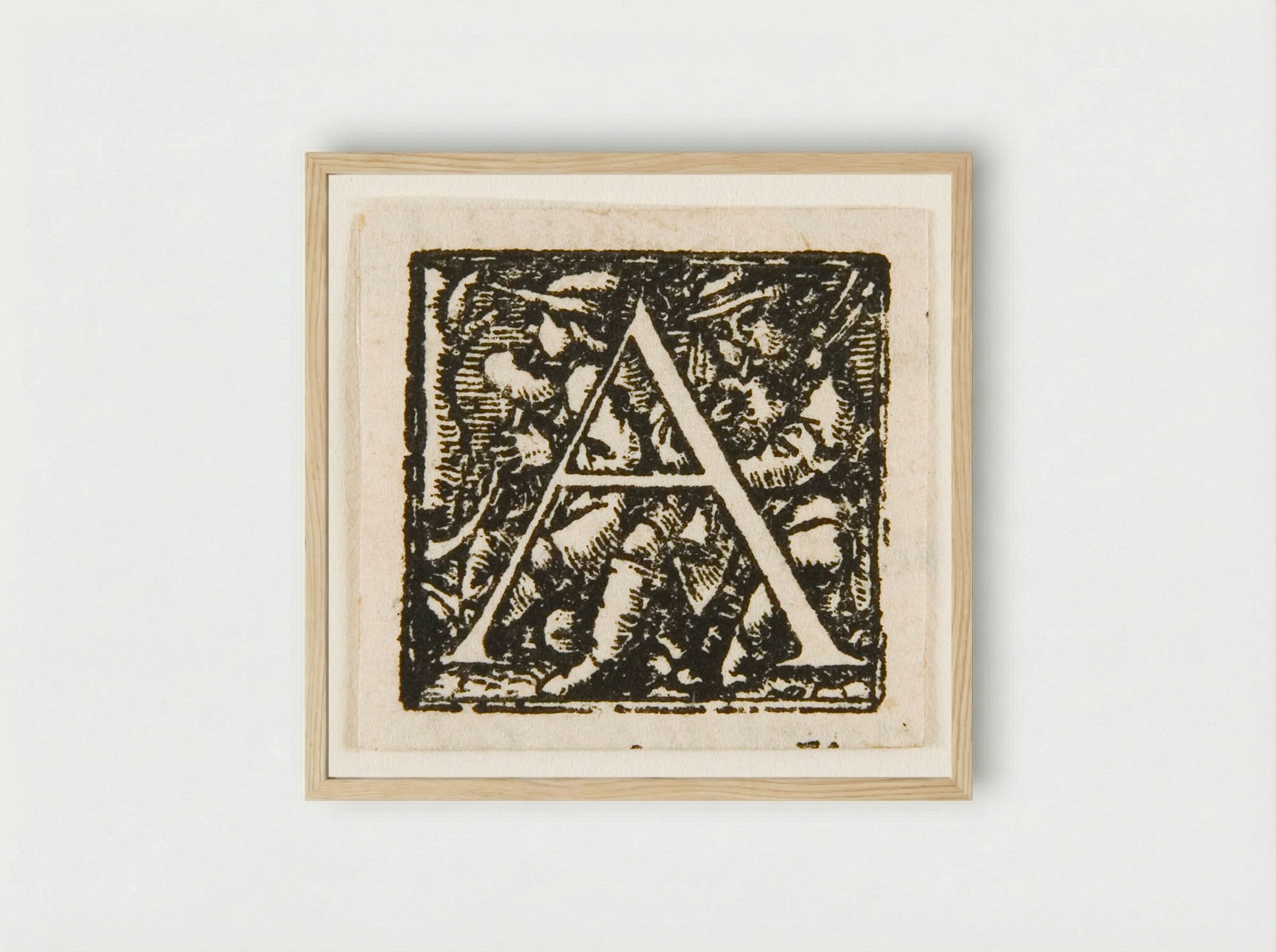Letter A: Alpenstock and Bagpipe Players - Hans Holbein the Younger - Framed Print Wood