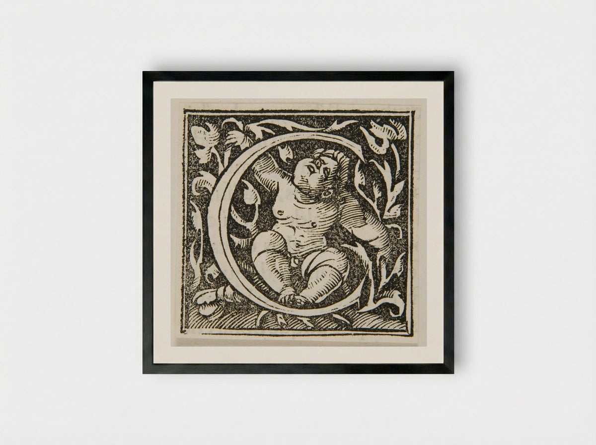 Letter C - Urs Graf - Framed Print Black