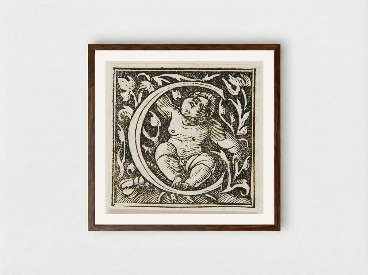 Letter C - Urs Graf - Framed Print Dark Wood