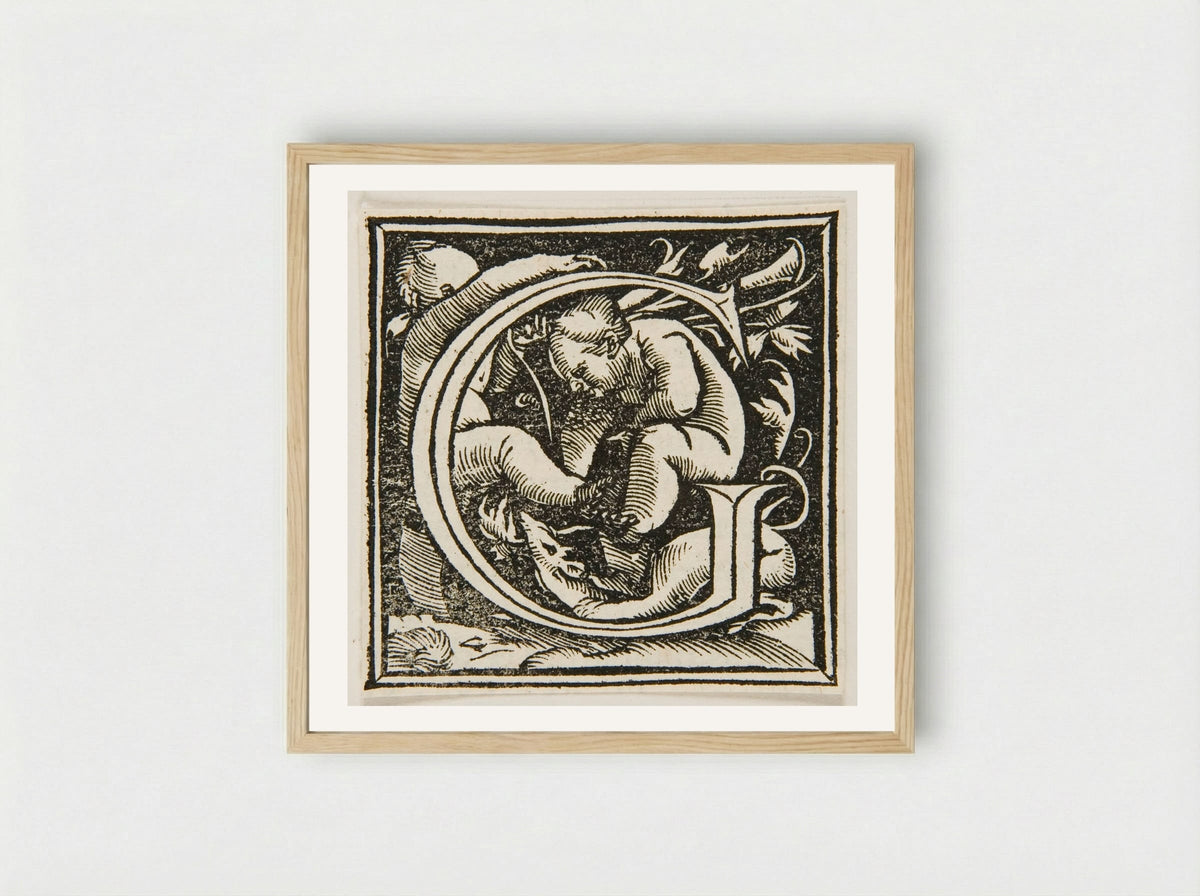 Letter G - Urs Graf - Framed Print Wood