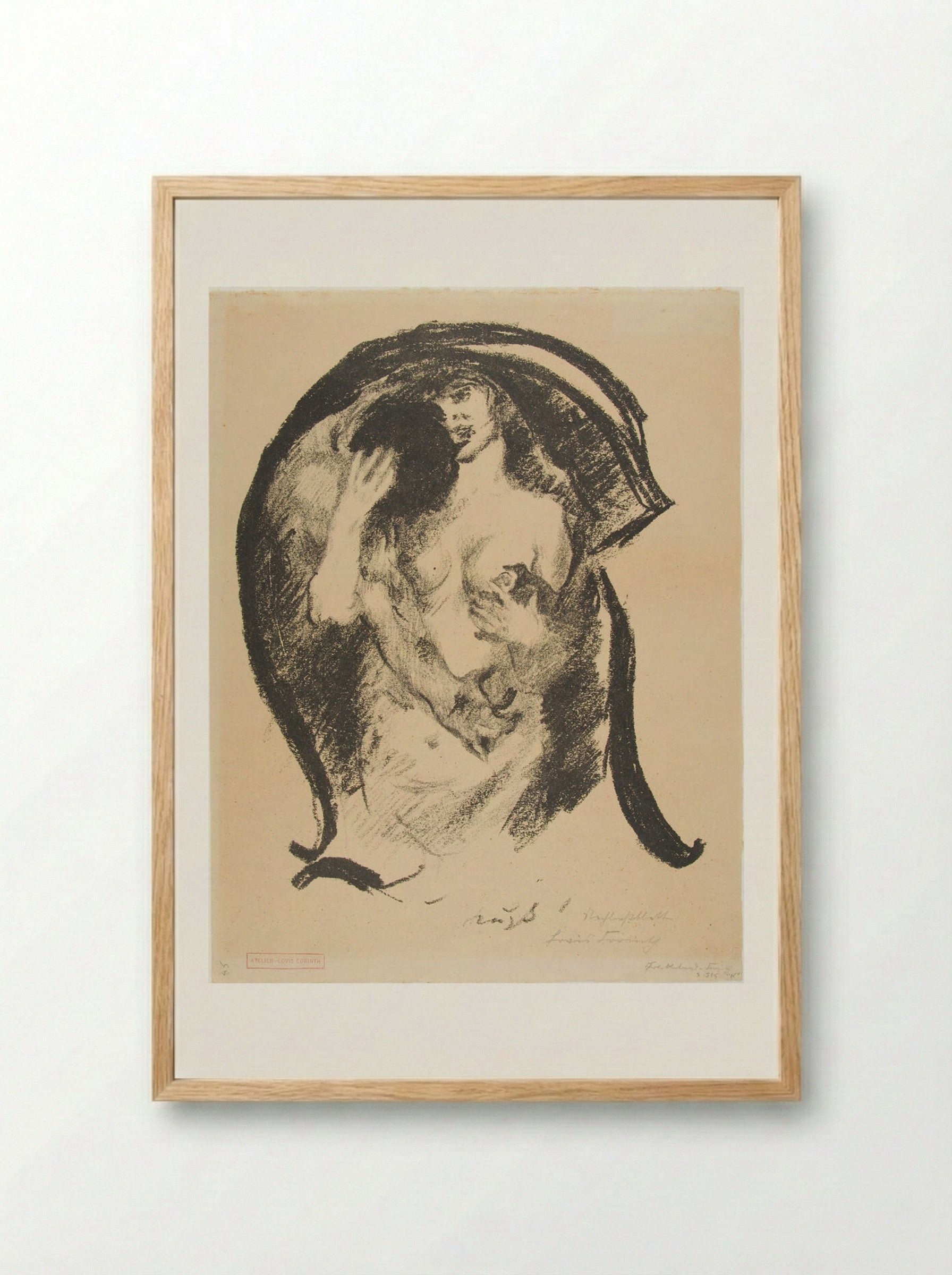 Letter K: Kiss! - Lovis Corinth - Framed Print Wood