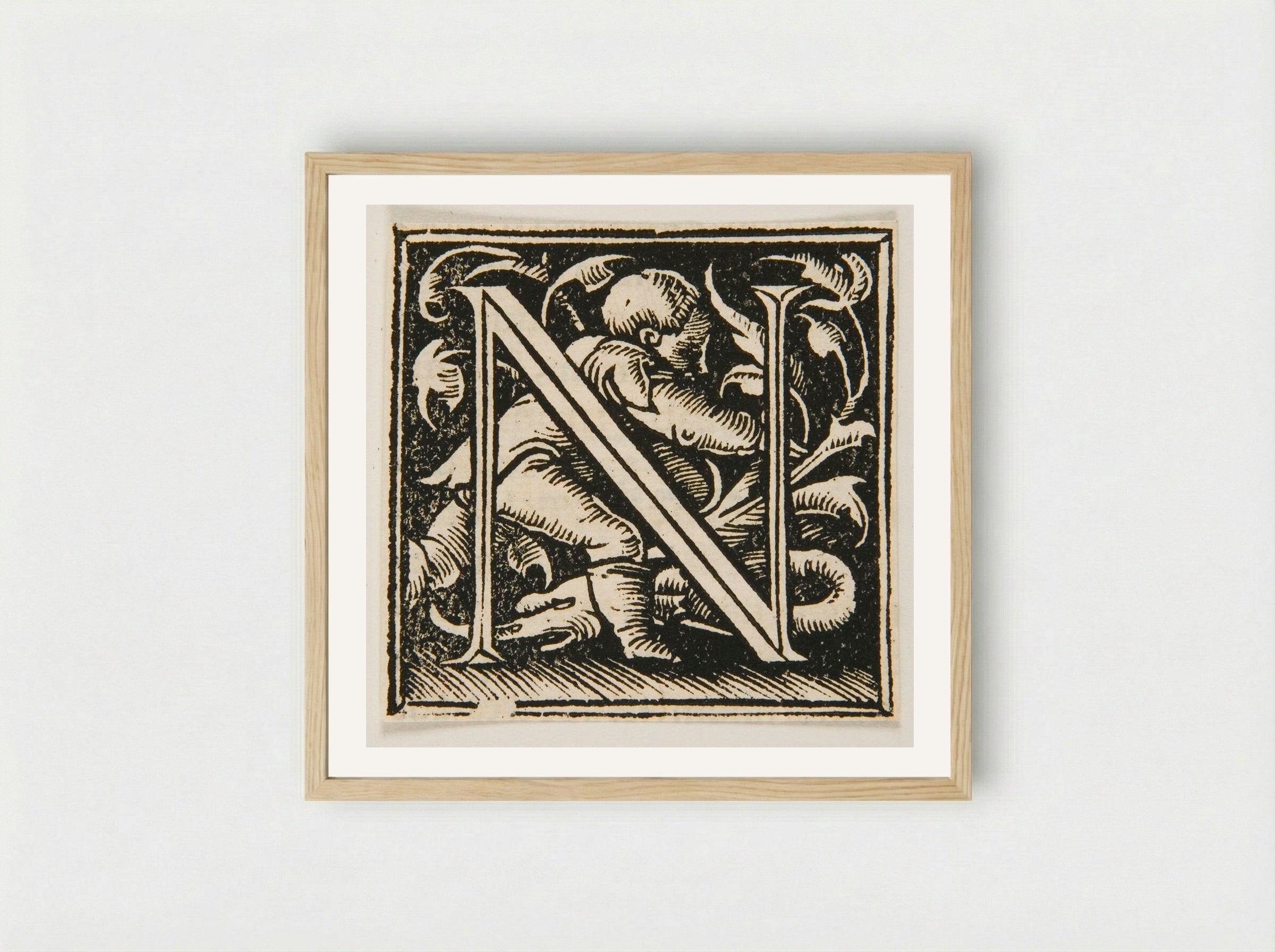 Letter N - Urs Graf - Framed Print Wood