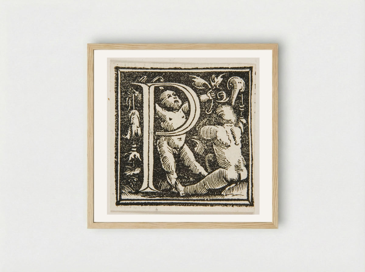 Letter P - Urs Graf - Framed Print Wood