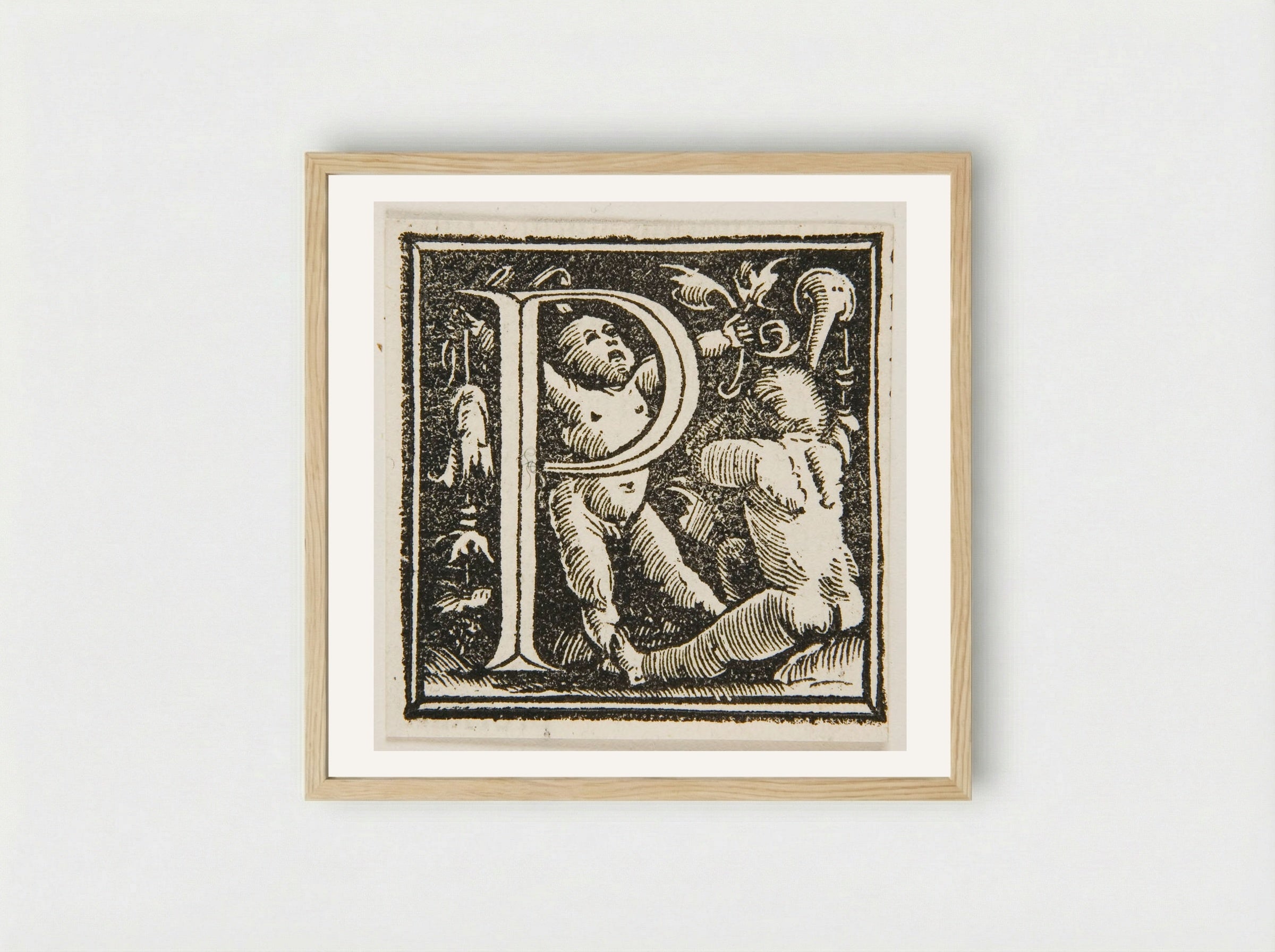 Letter P - Urs Graf - Framed Print Wood