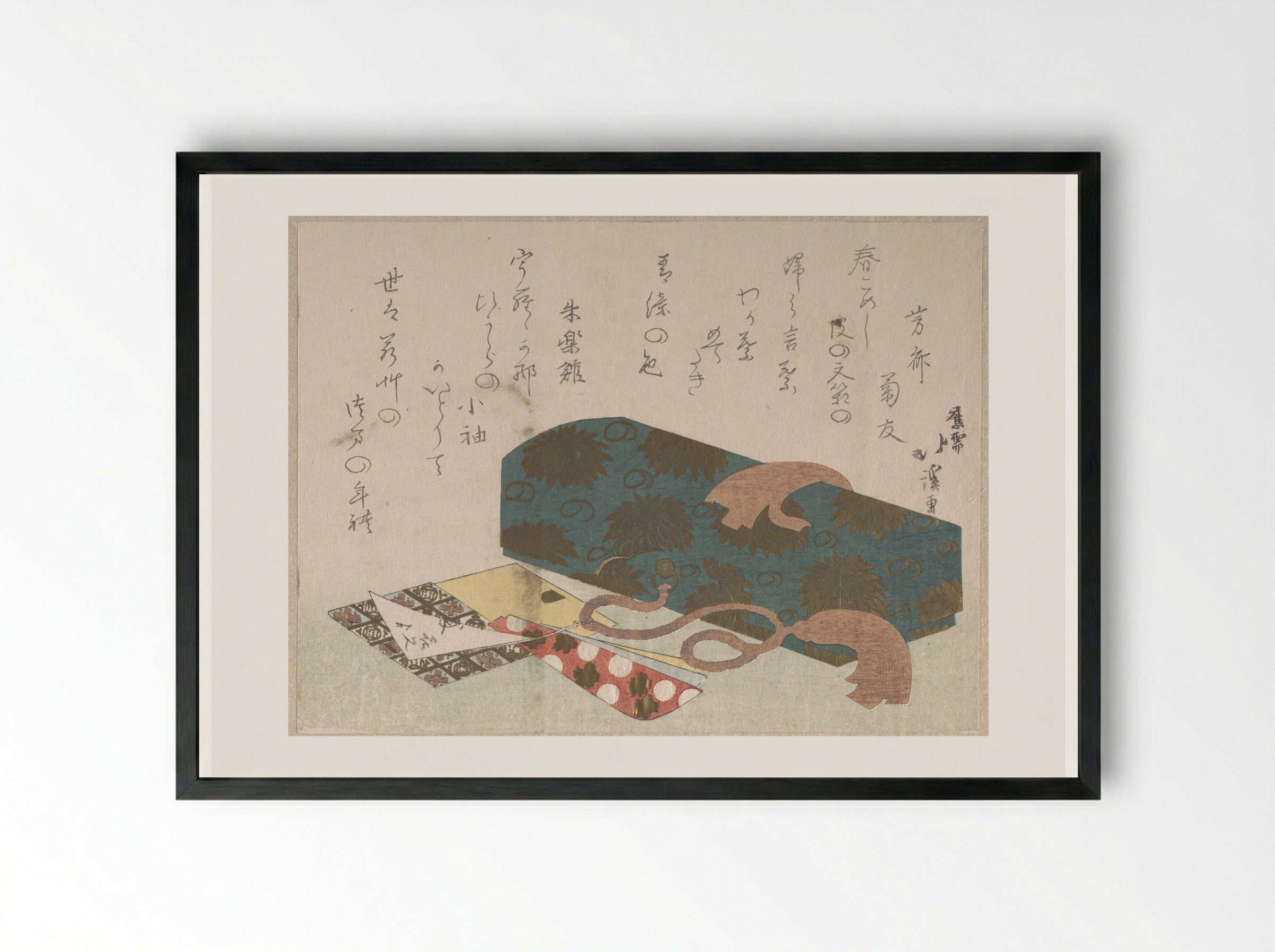 Letter-box and Toothpick Holders - Totoya Hokkei - Framed Print Black