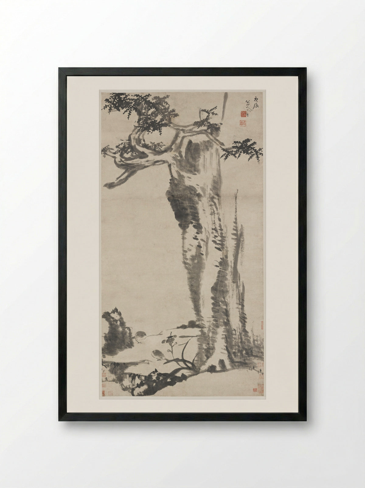 Letters to Fang Shiguan - Bada Shanren (Zhu Da) - Framed Print Black