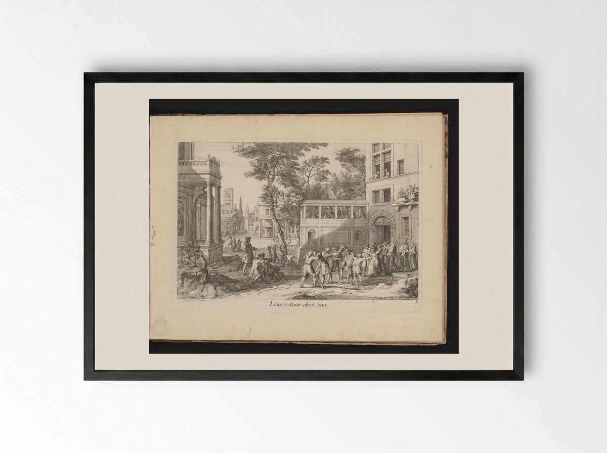 Leur retour chez eux - Gaspard Duchange - Framed Print Black