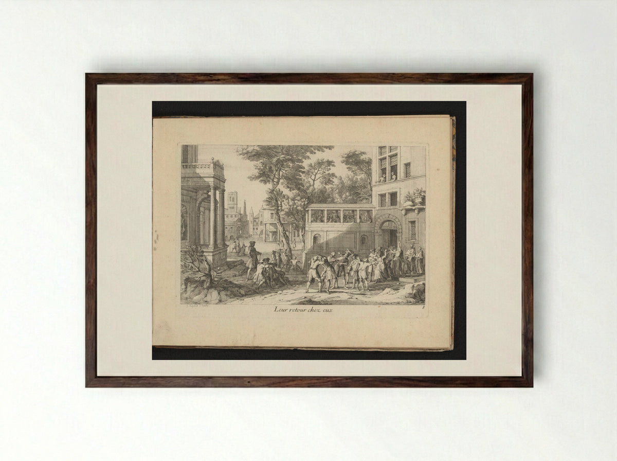 Leur retour chez eux - Gaspard Duchange - Framed Print Dark Wood
