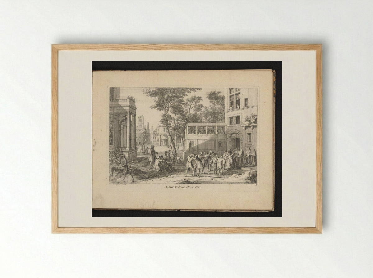 Leur retour chez eux - Gaspard Duchange - Framed Print Wood