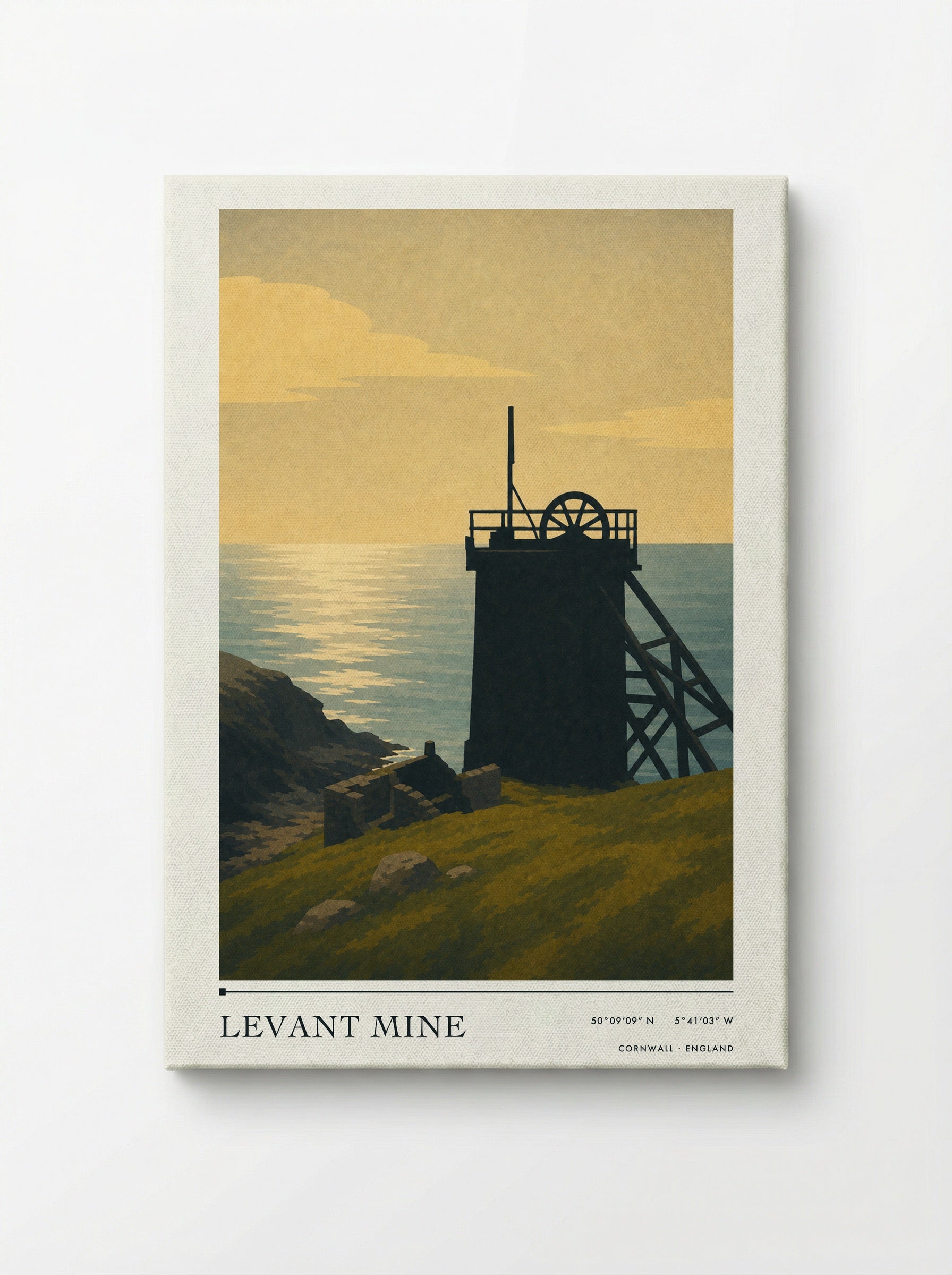 Levant Mine Cornwall England Travel Poster - Canvas