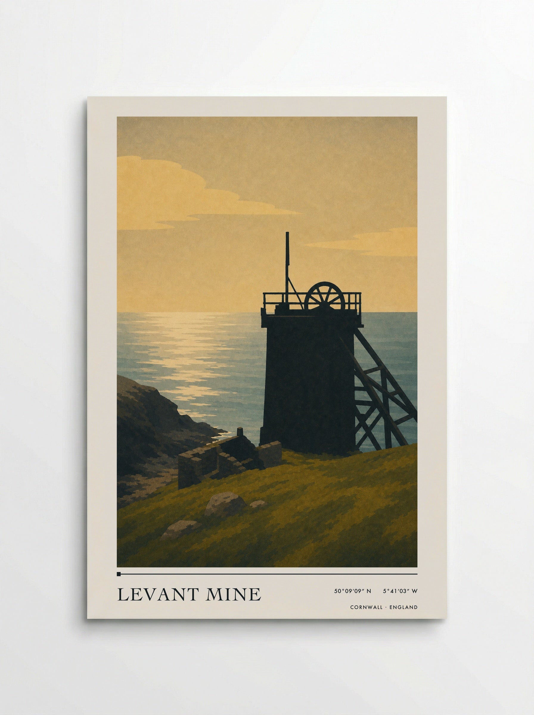 Levant Mine Cornwall England Travel Poster - Poster