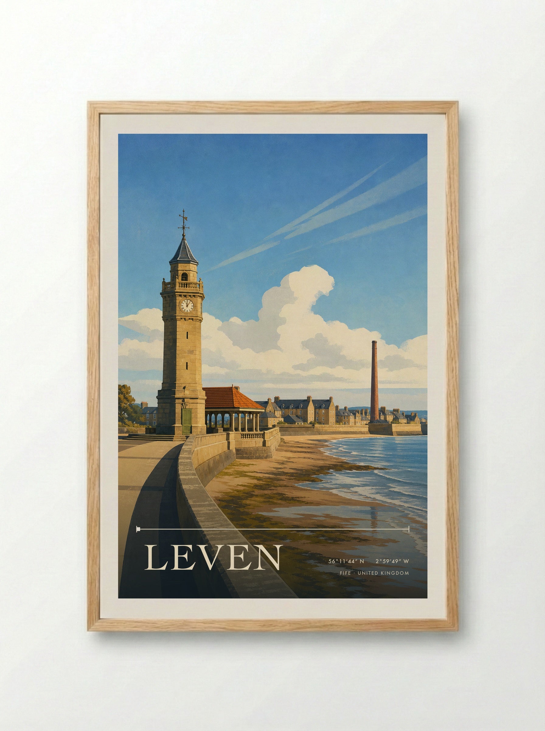 Leven Fife United Kingdom Travel Poster - Framed Print Wood