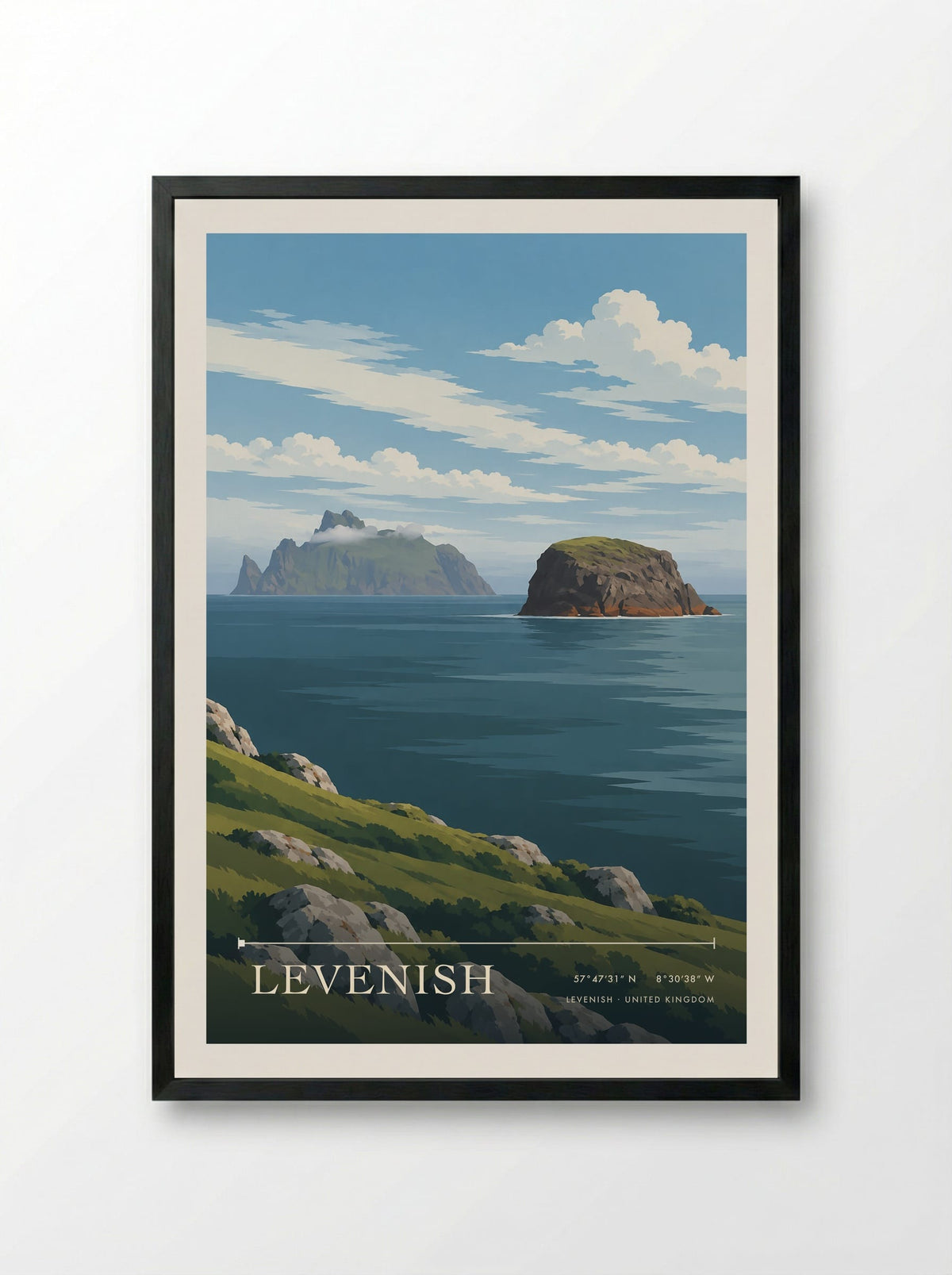Levenish | Travel Poster - Framed Print Black