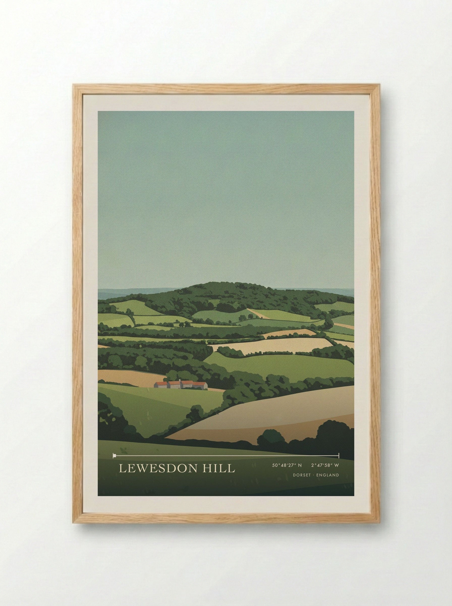 Lewesdon Hill Dorset England Travel Poster - Framed Print Wood