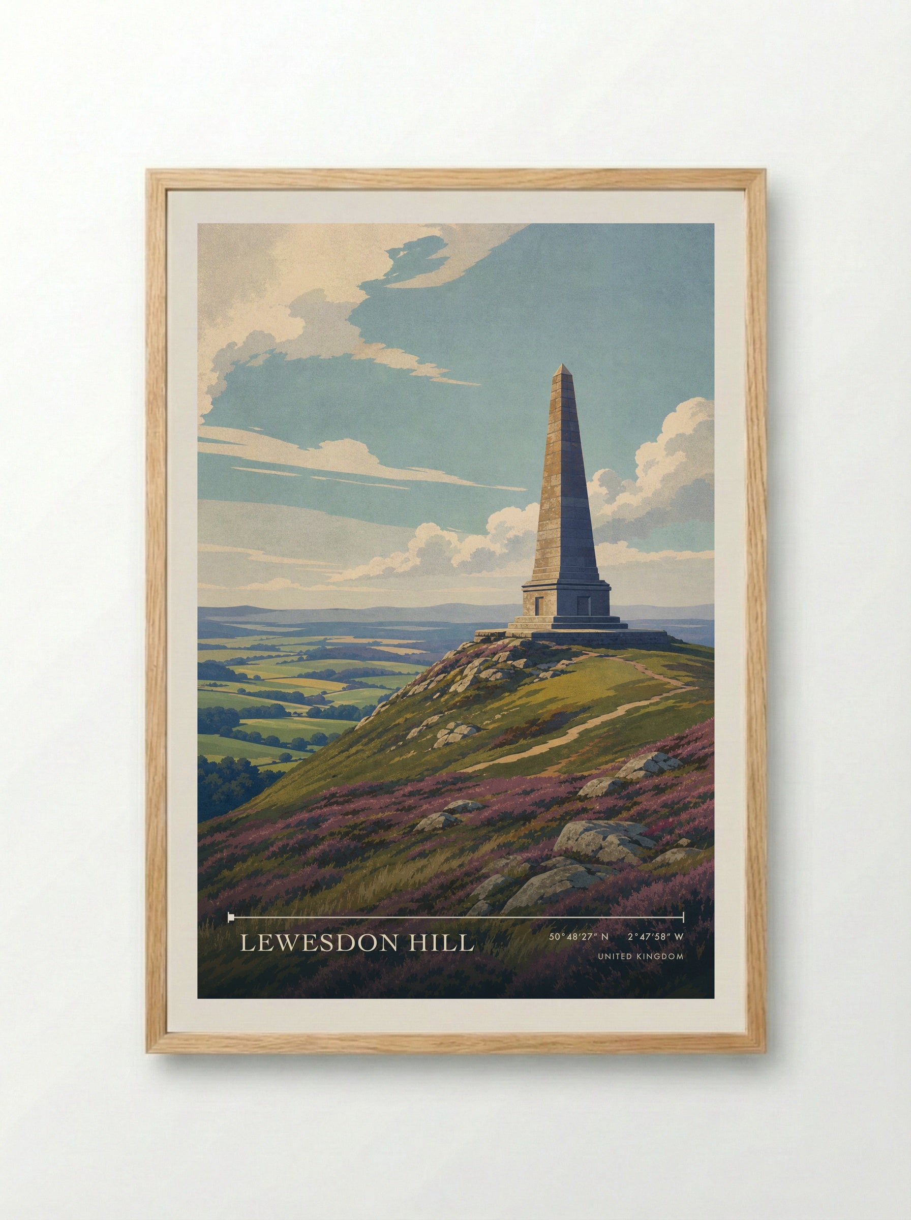 Lewesdon Hill United Kingdom Travel Poster - Framed Print Wood