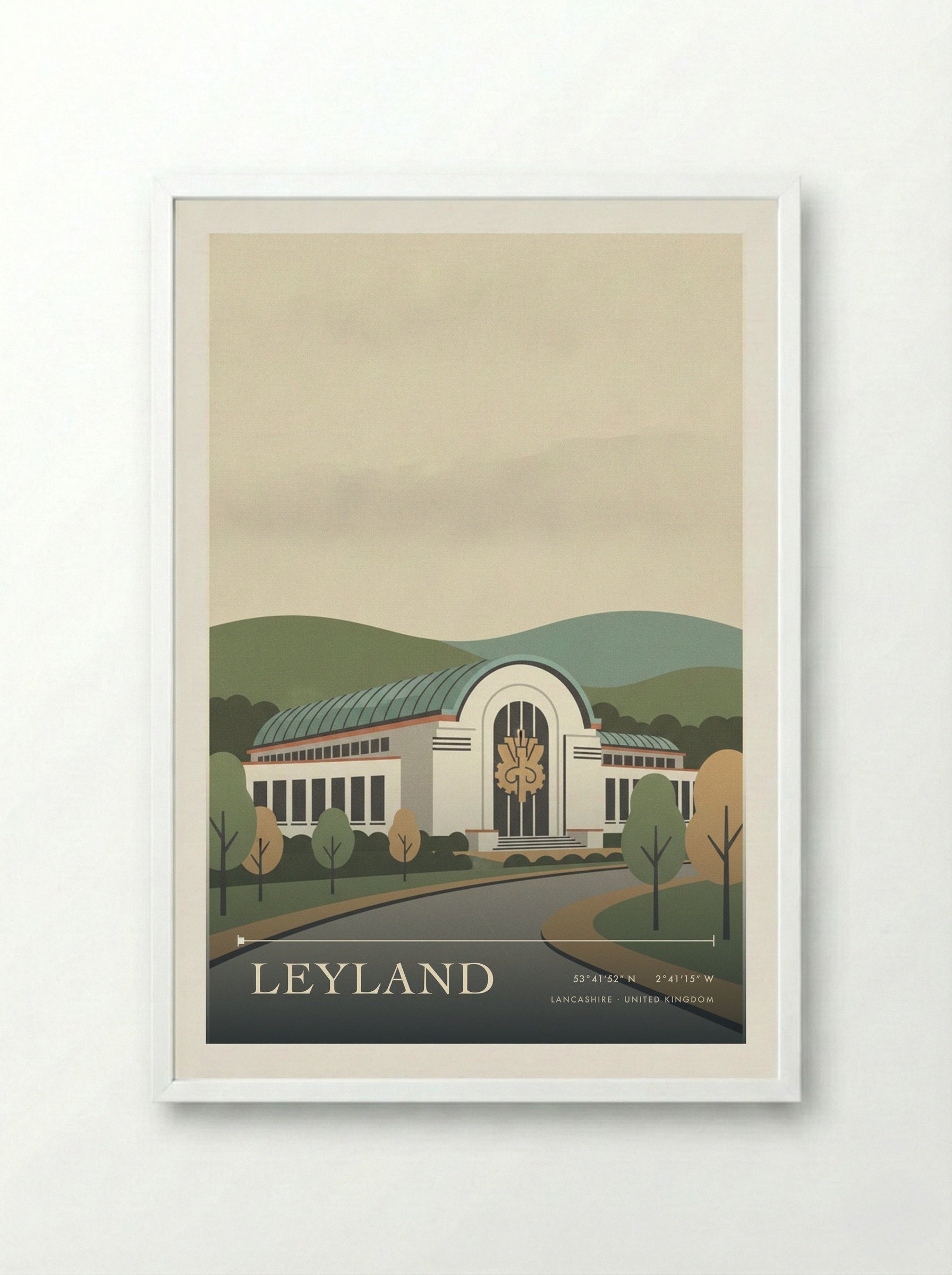 Leyland Lancashire United Kingdom Travel Poster - Framed Print White