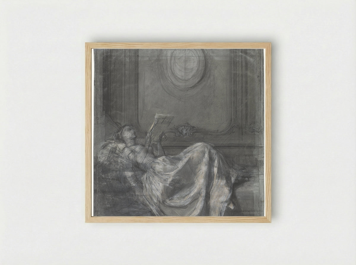 Lezende vrouw (Woman Reading) - Pierre-Paul Prud'hon - Framed Print Wood