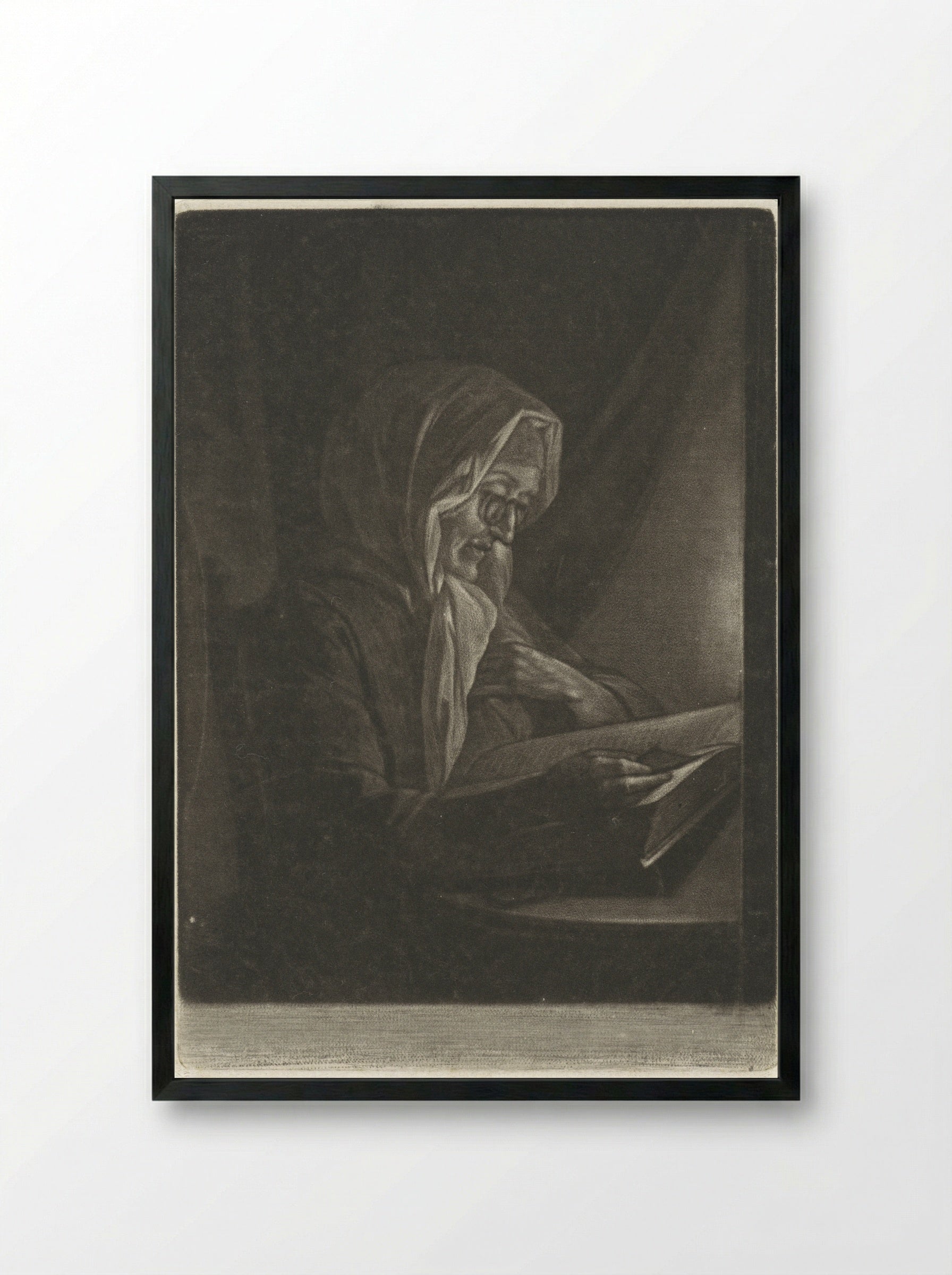 Lezende vrouw - Aert Schouman - Framed Print Black