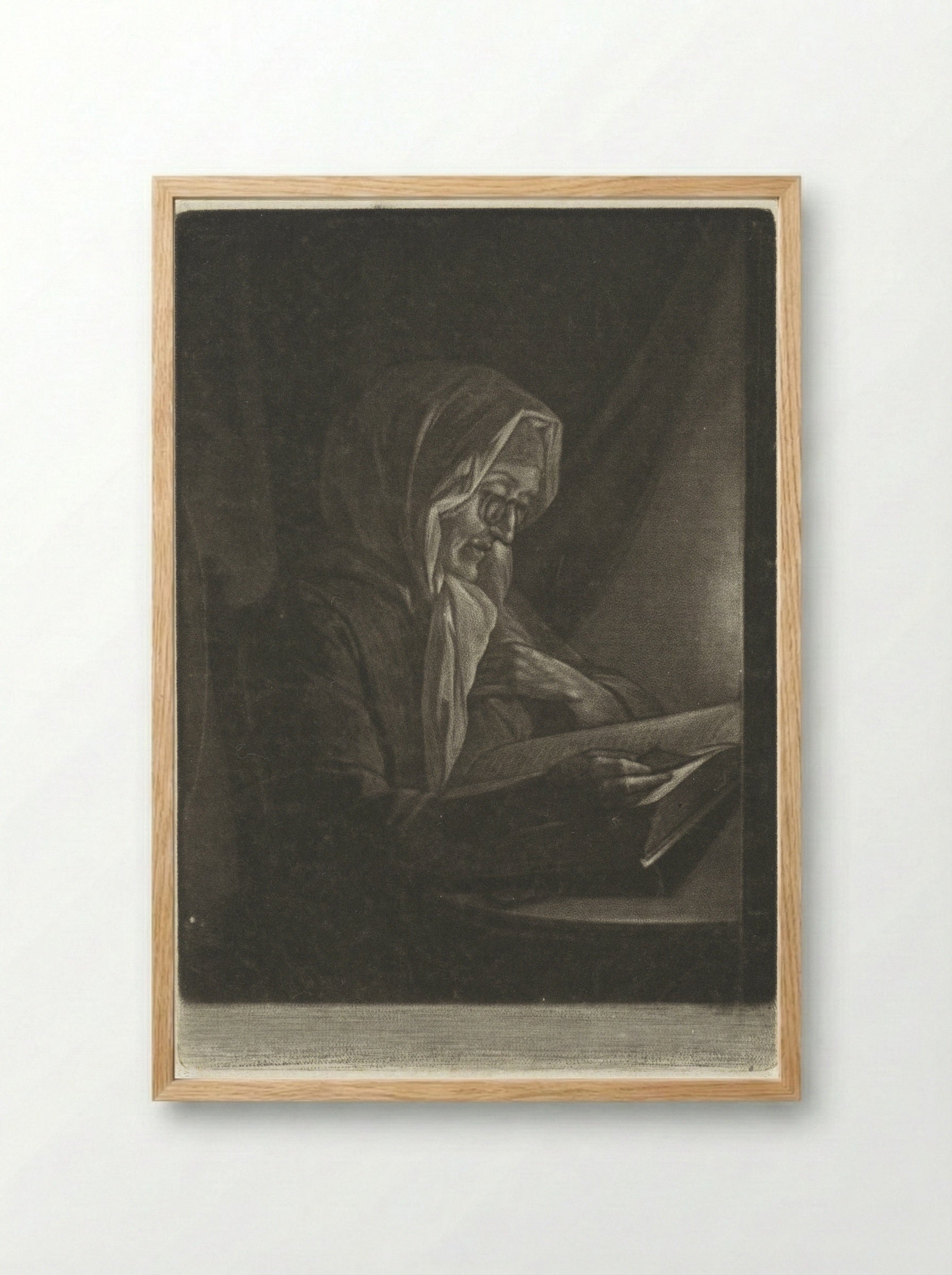 Lezende vrouw - Aert Schouman - Framed Print Wood