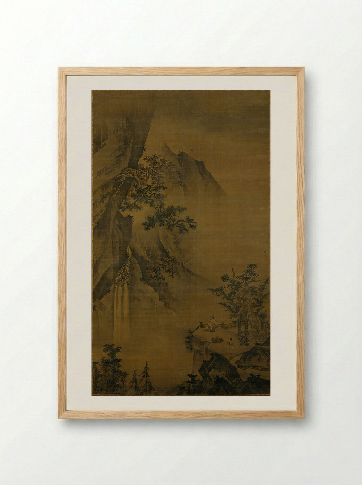 Li Bai gazing at the waterfall on Mount Lu - Zhong Li - Framed Print Wood