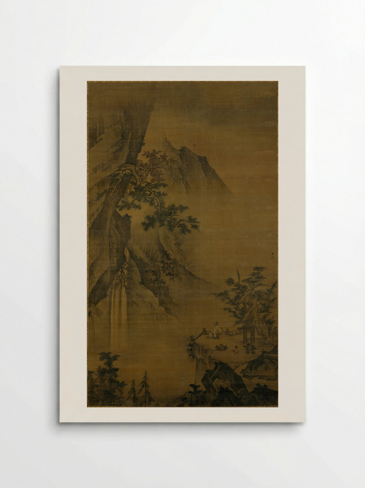 Li Bai gazing at the waterfall on Mount Lu - Zhong Li - Poster