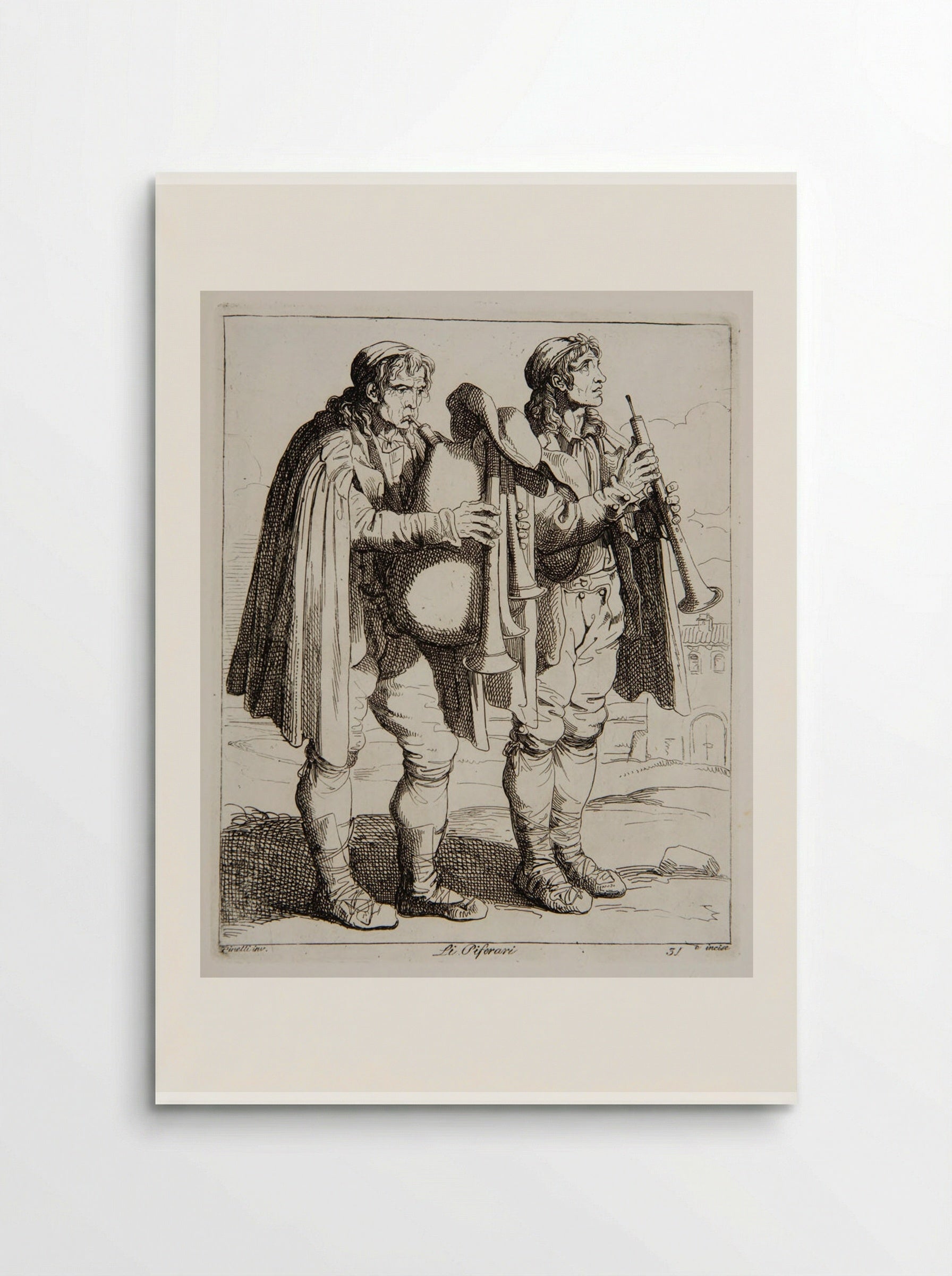 Li Piferari - Bartolomeo Pinelli - Poster