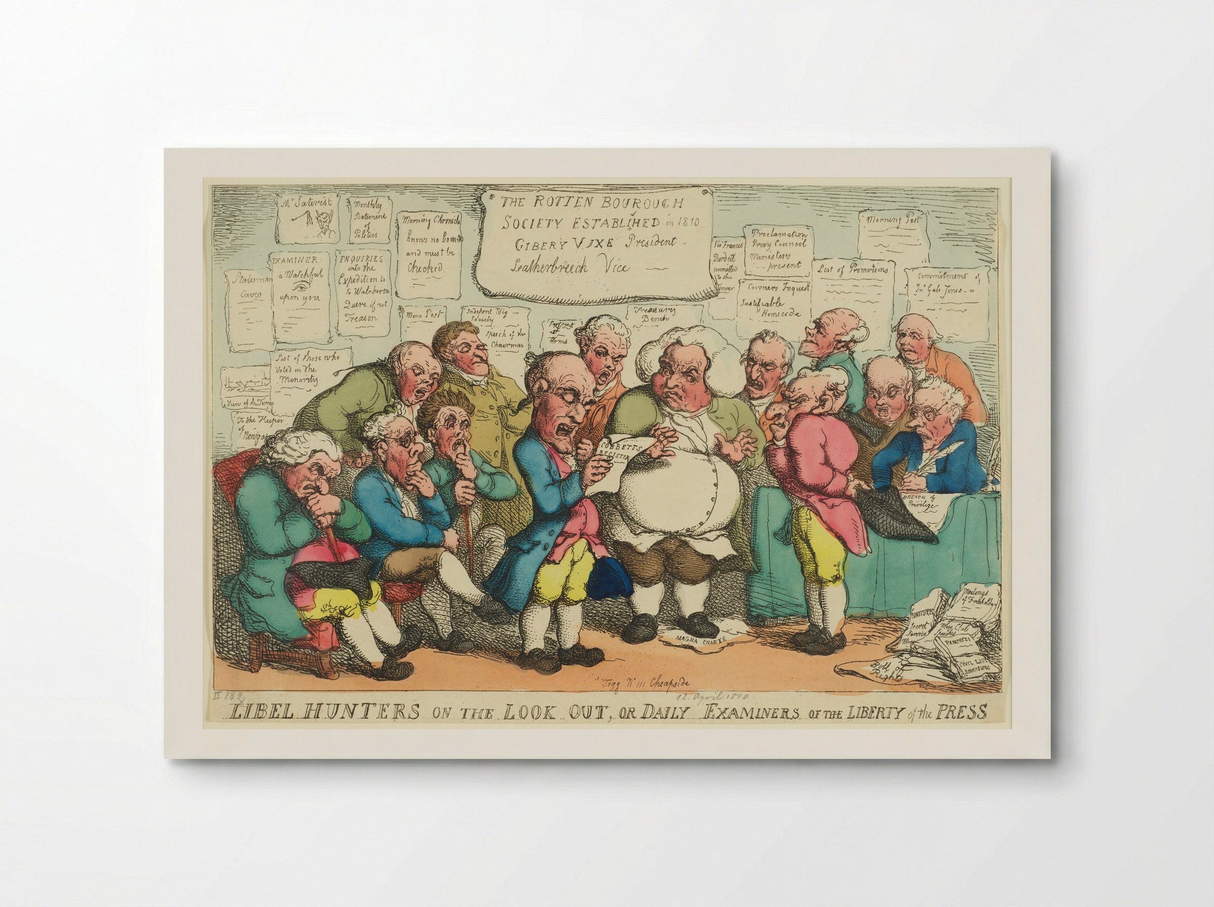 Libel Hunters on the Look Out, or Daily Examiners of the Liberty of the Press - Thomas Rowlandson - Poster