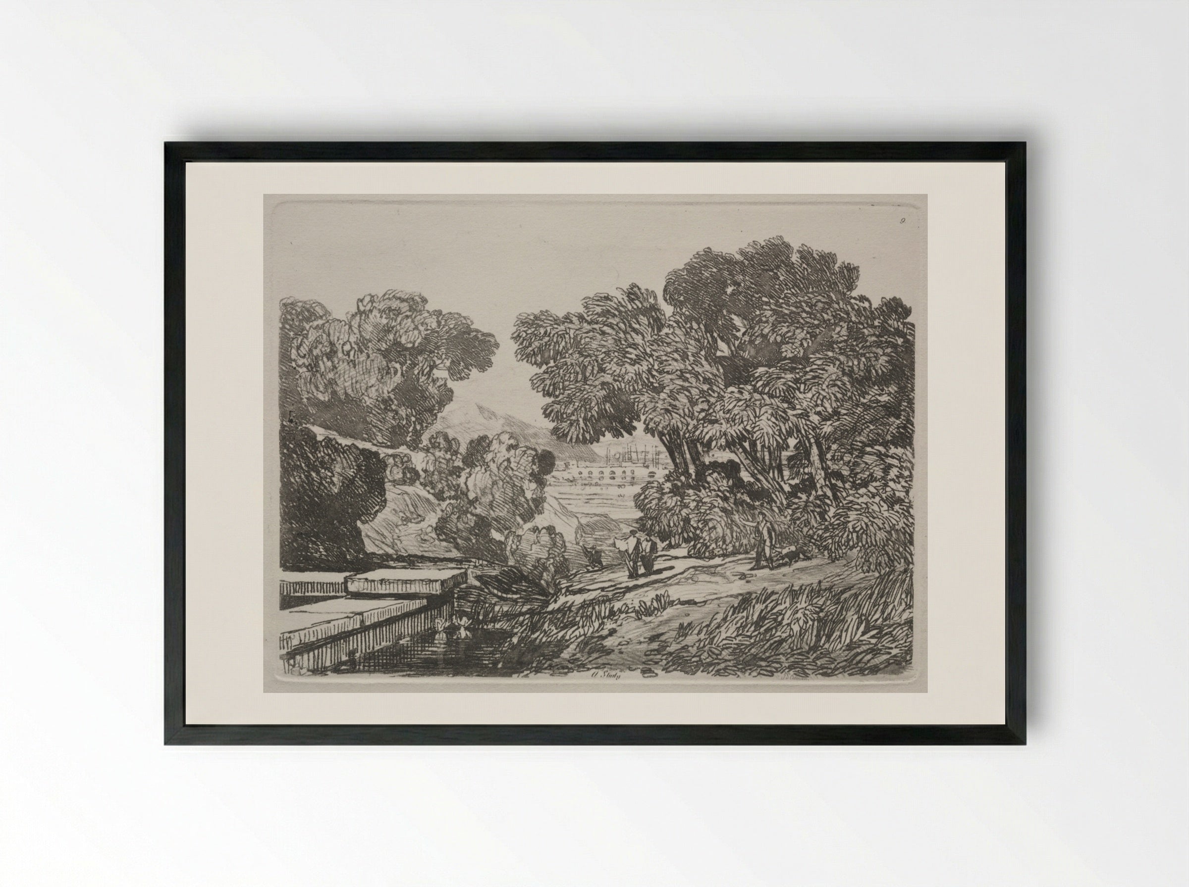 Liber Studiorum: A Study - John Sell Cotman - Framed Print Black