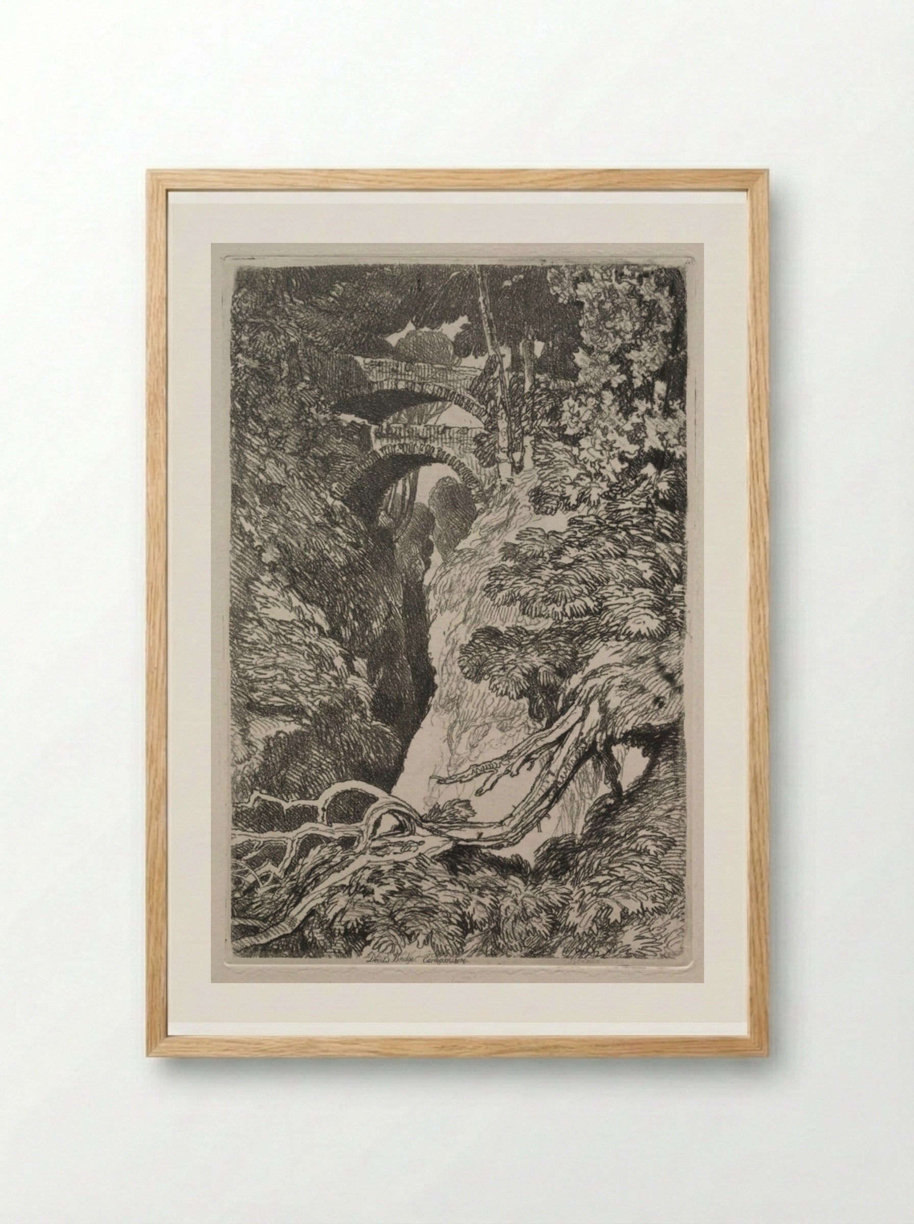 Liber Studiorum: Devil's Bridge, Cardiganshire - John Sell Cotman - Framed Print Wood