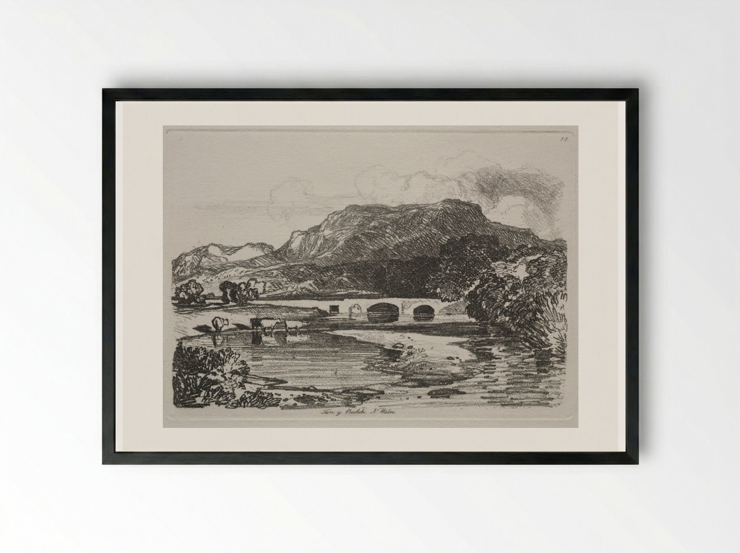 Liber Studiorum: Tan y Bwlch, North Wales - John Sell Cotman - Framed Print Black