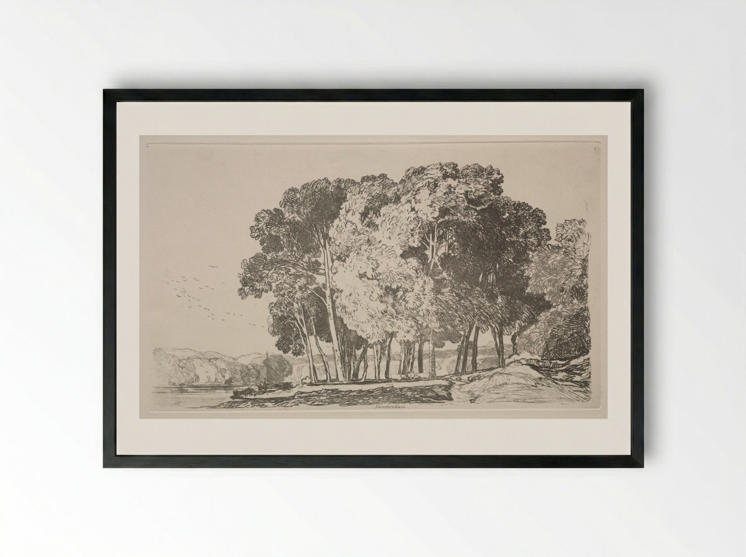 Liber Studiorum: Twickenham - John Sell Cotman - Framed Print Black