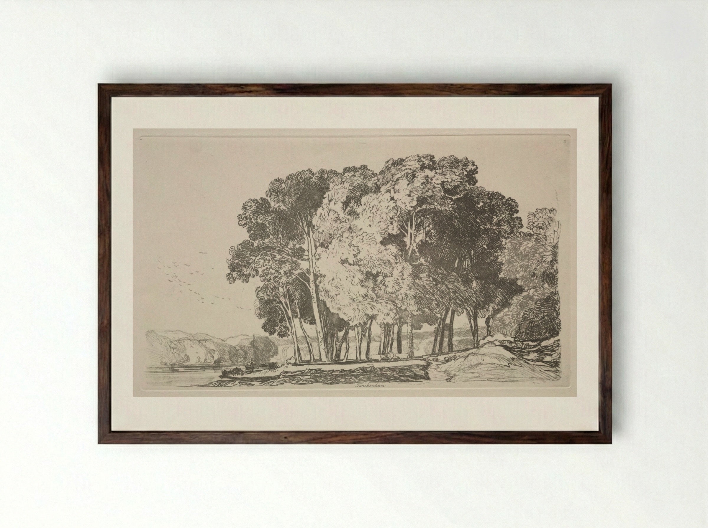 Liber Studiorum: Twickenham - John Sell Cotman - Framed Print Dark Wood