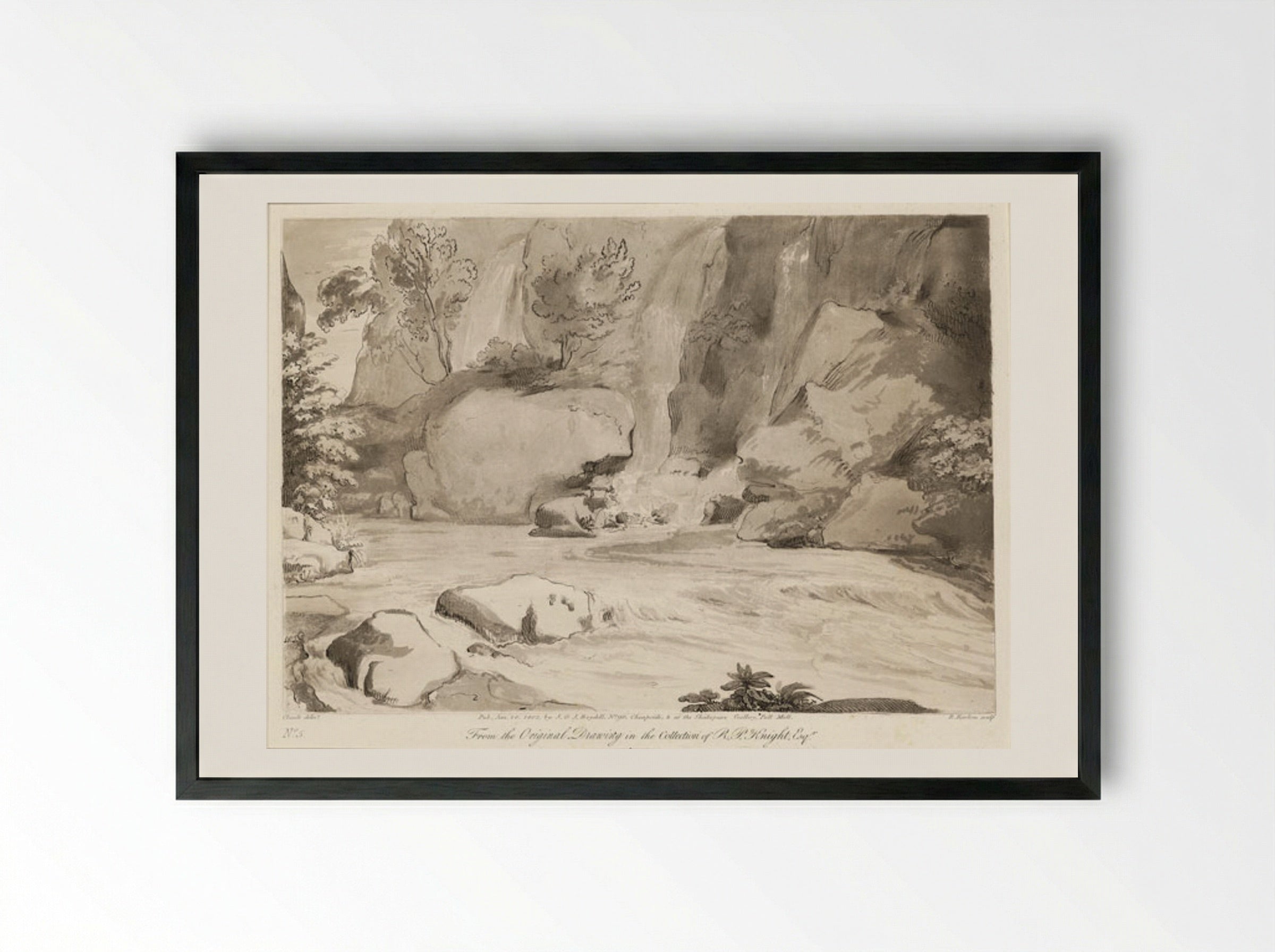 Liber Veritatis, Plate 5 - Richard Earlom - Framed Print Black