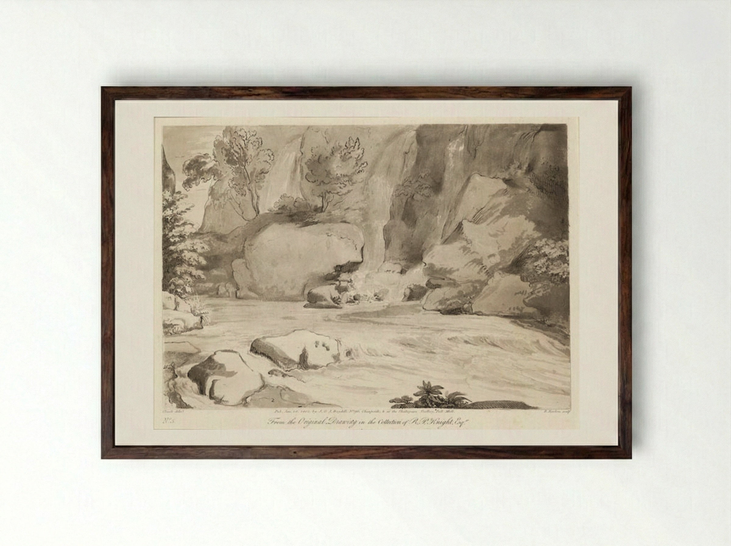Liber Veritatis, Plate 5 - Richard Earlom - Framed Print Dark Wood