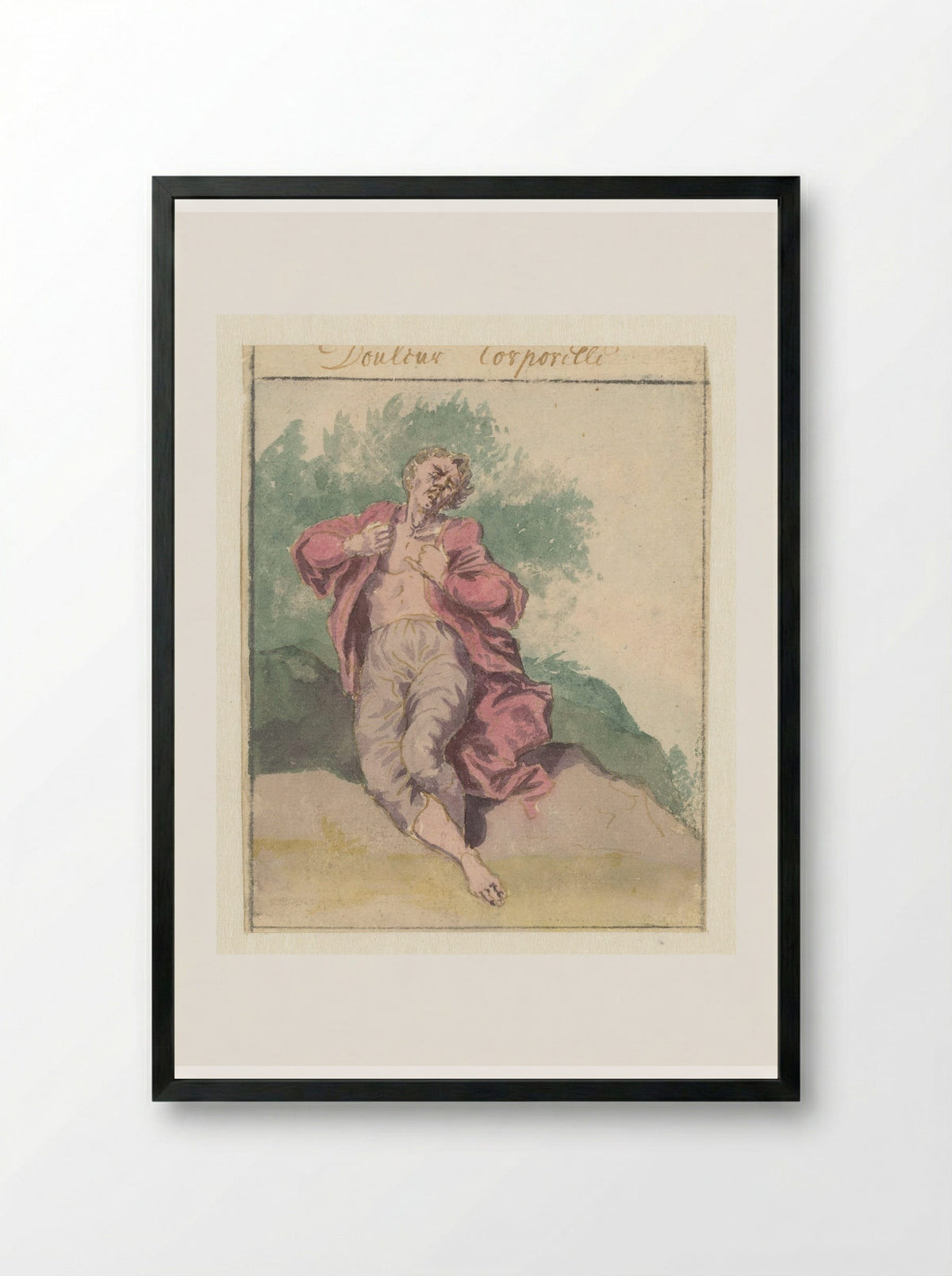 Lichaamssmart (Bodily Pain) - Pieter van den Berge - Framed Print Black