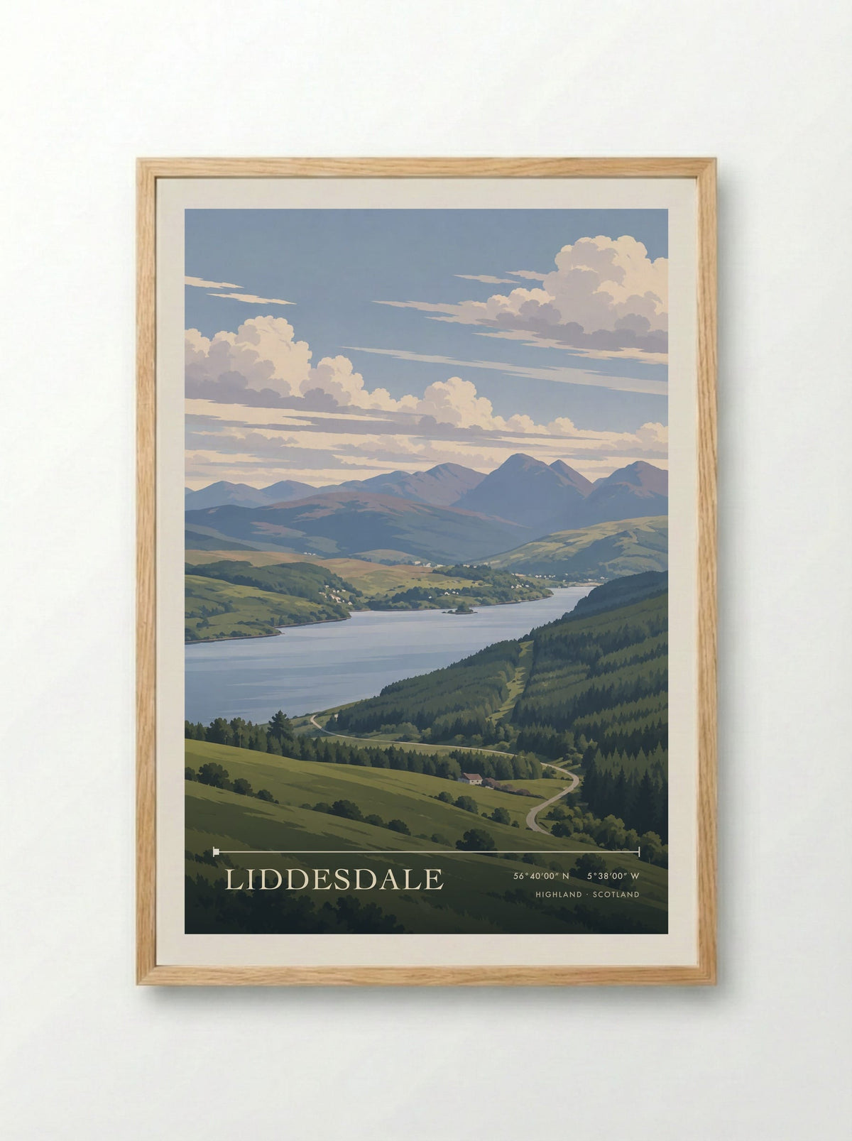 Liddesdale, Highland | Travel Poster - Framed Print Wood