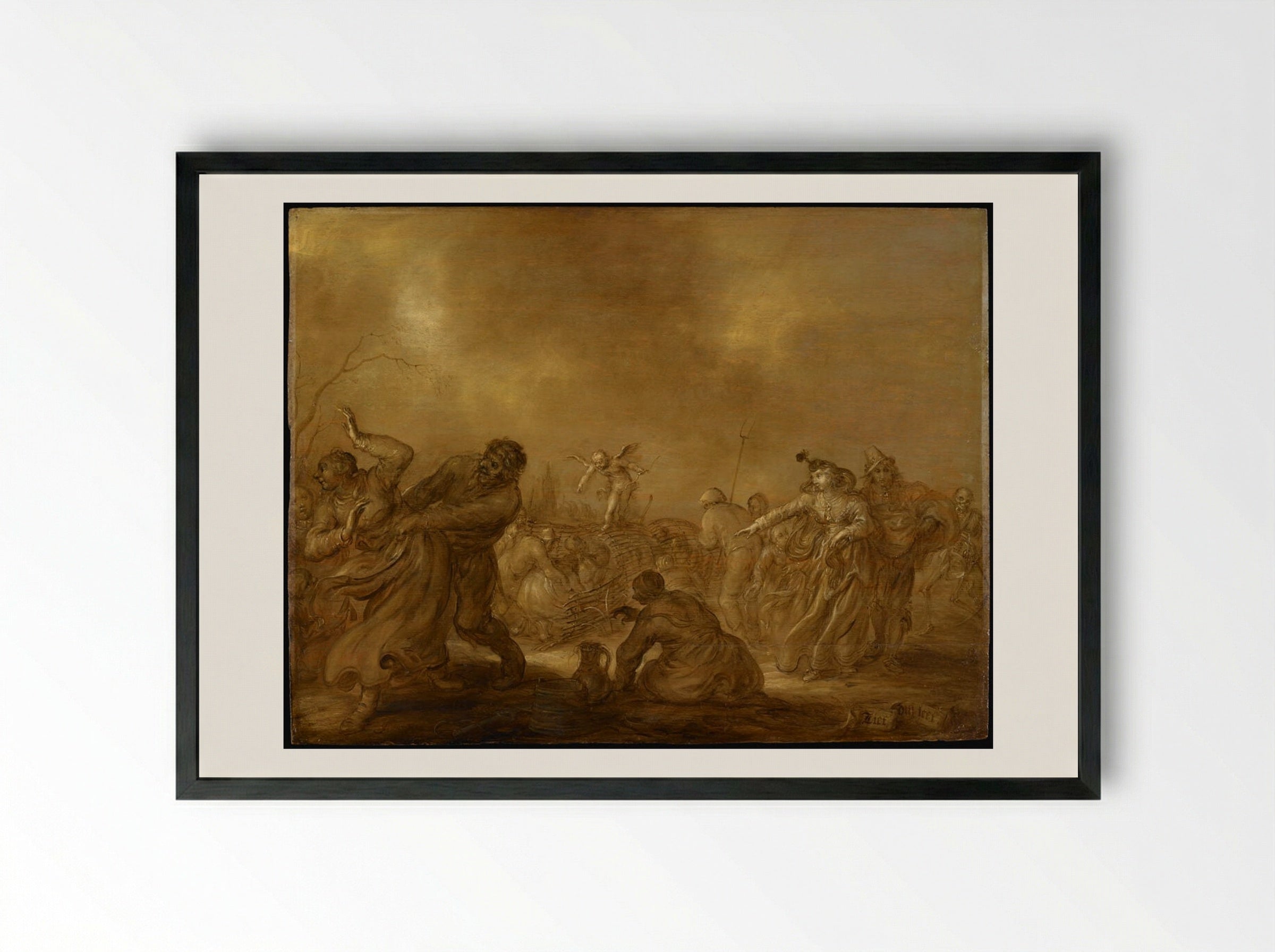 Lief om Leet (Love Leads to Suffering) - Adriaen van de Venne - Framed Print Black