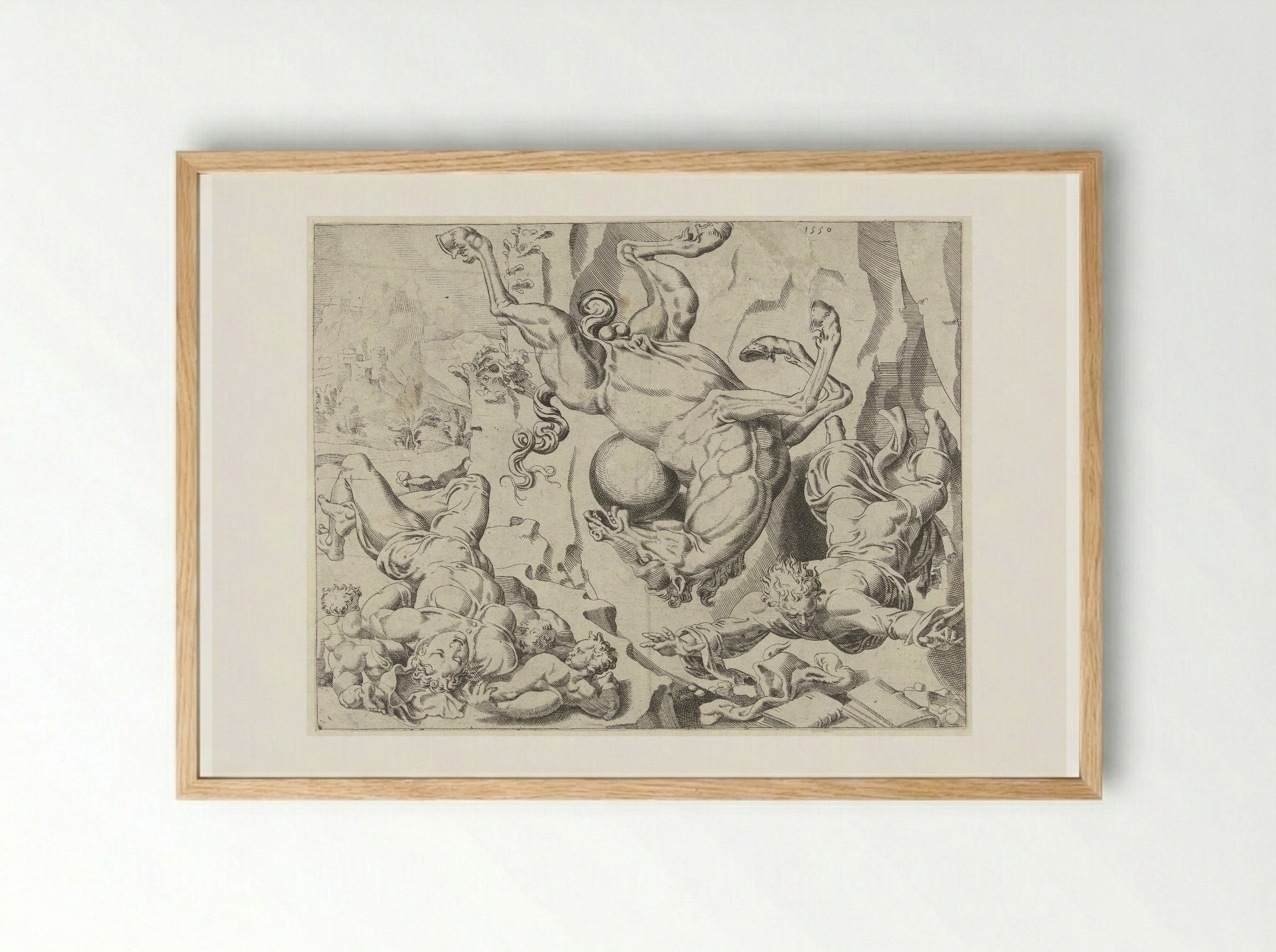 Liefde en Kennis gaan samen met de wereld ten gronde - Dirck Volckertsz. Coornhert - Framed Print Wood